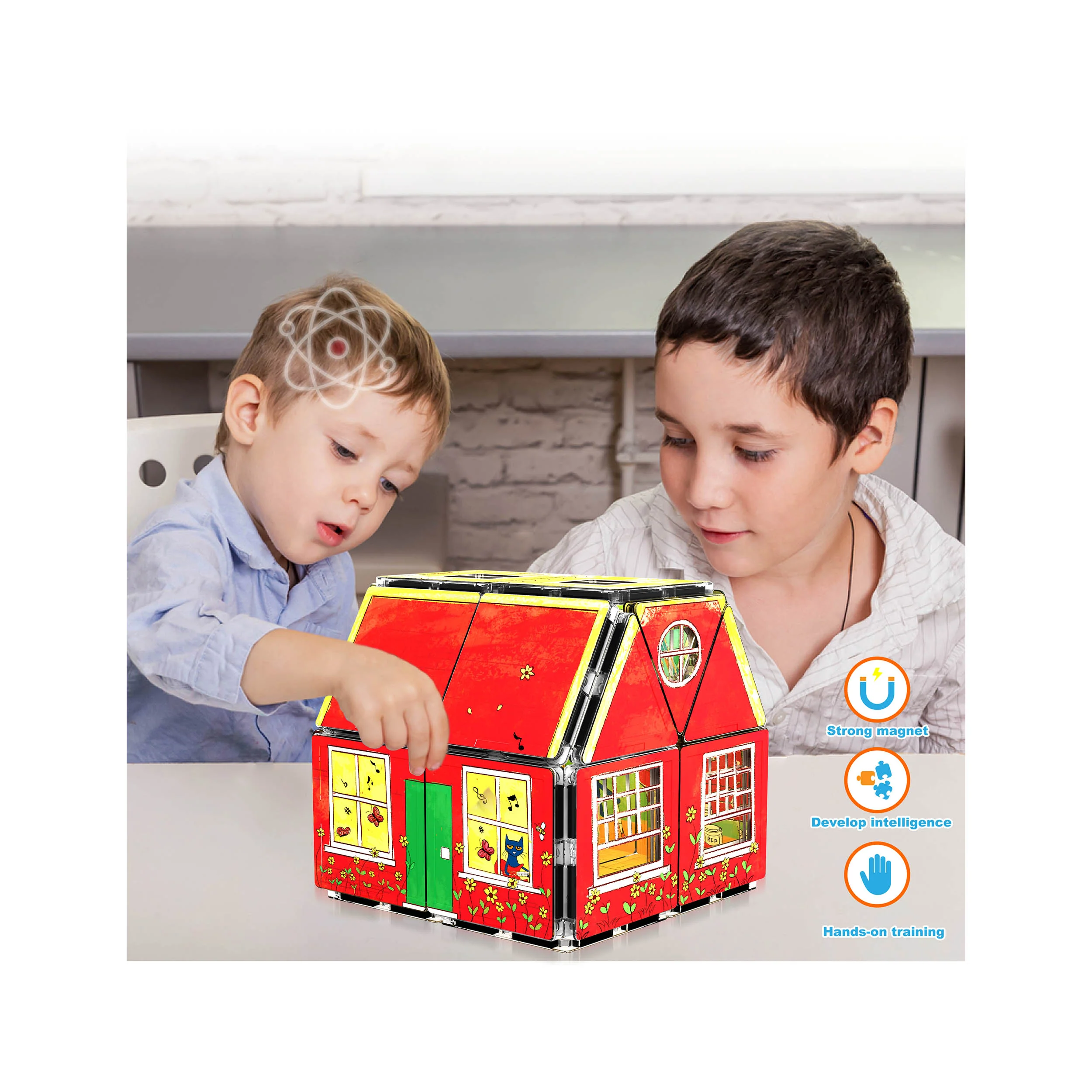 PicassoTiles Magnetic Tile Pete the Cat Toy House Building Set - Image 5