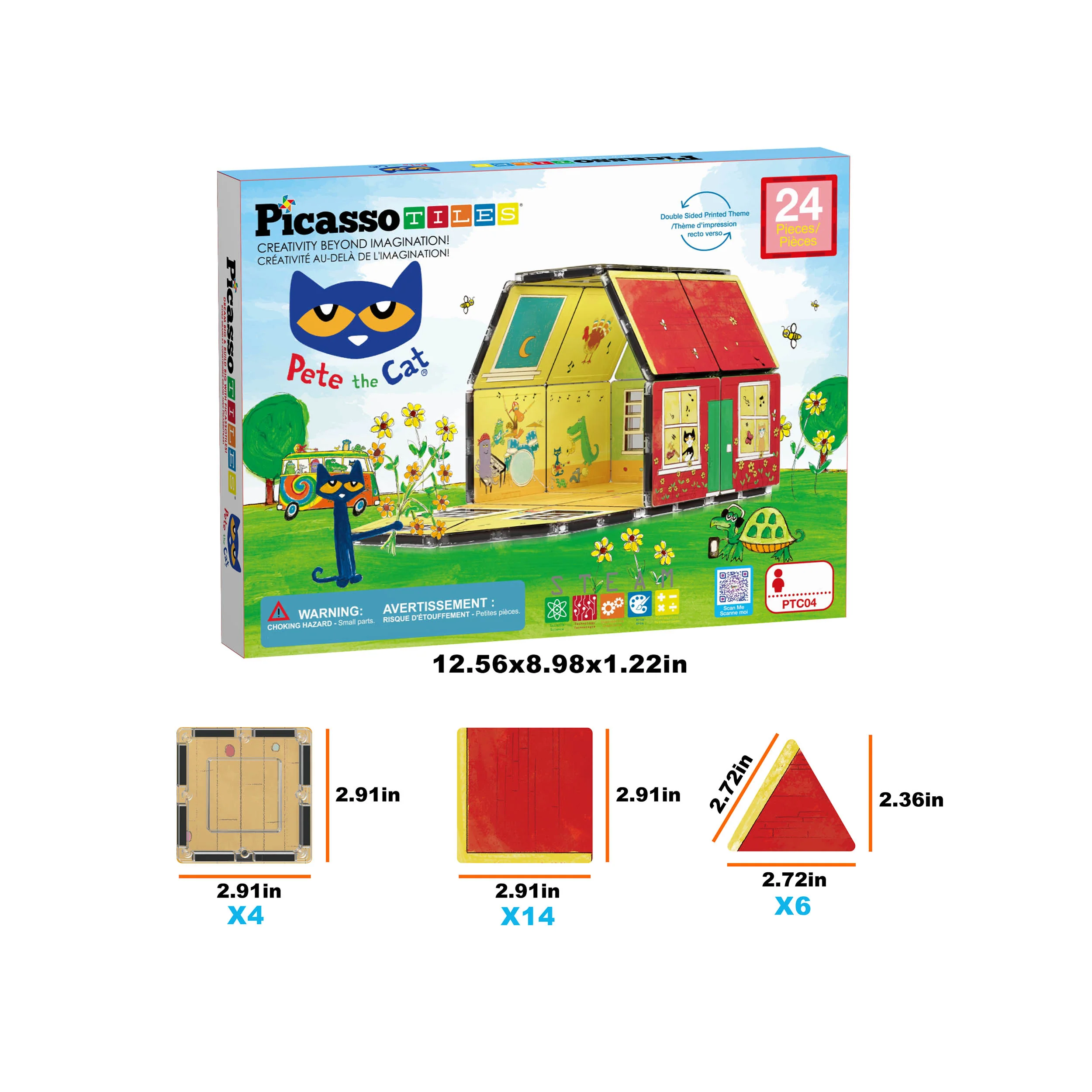 PicassoTiles Magnetic Tile Pete the Cat Toy House Building Set - Image 6