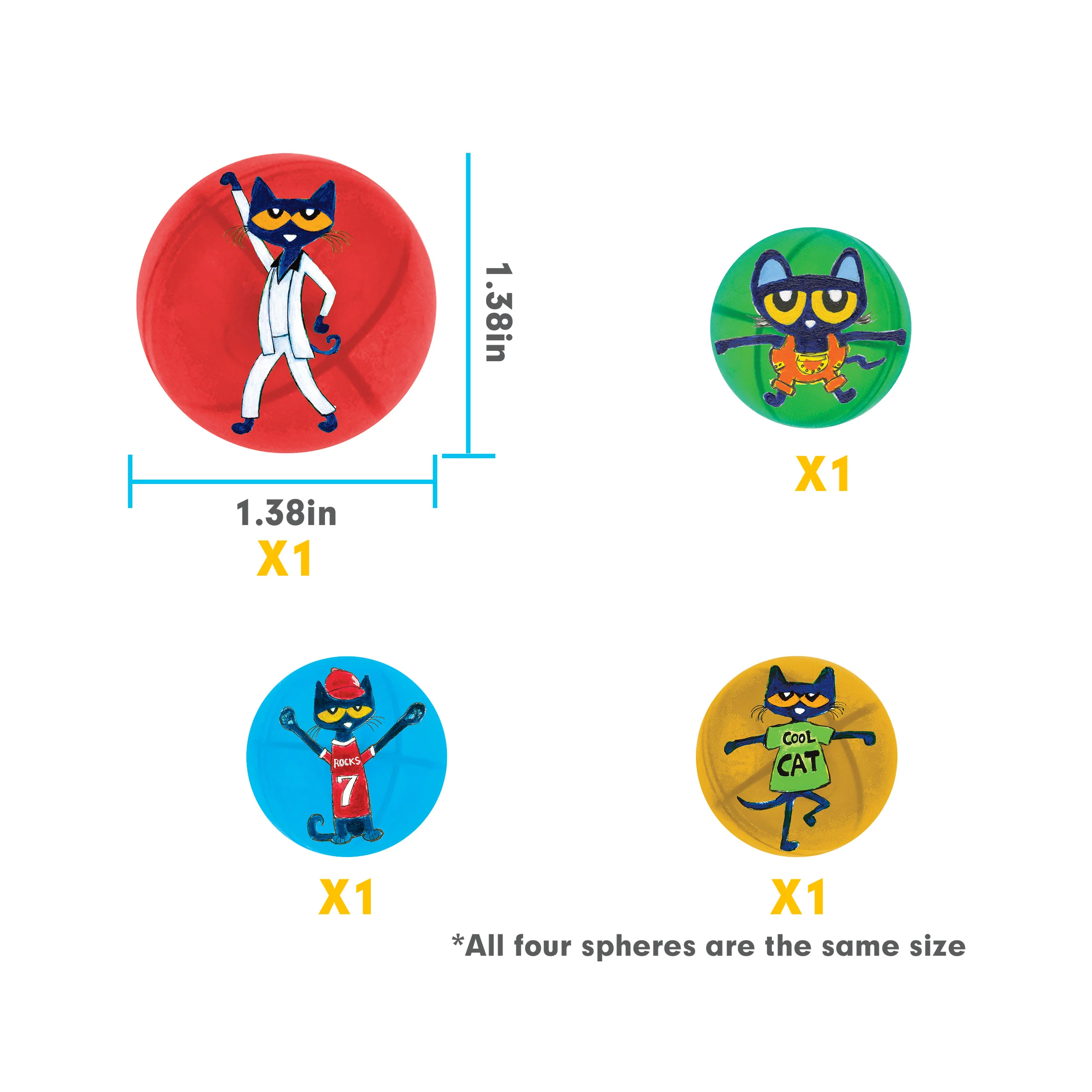 PicassoTiles Pete the Cat Themed Character Marbles - Image 4