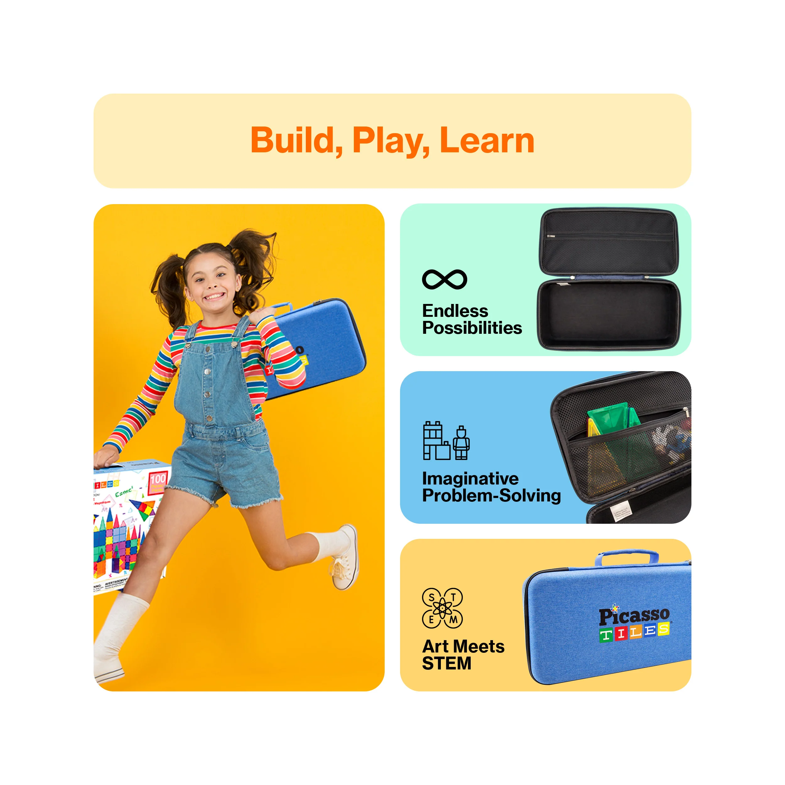PicassoTiles Magnetic Tile Travel Storage Carry Case - Image 3