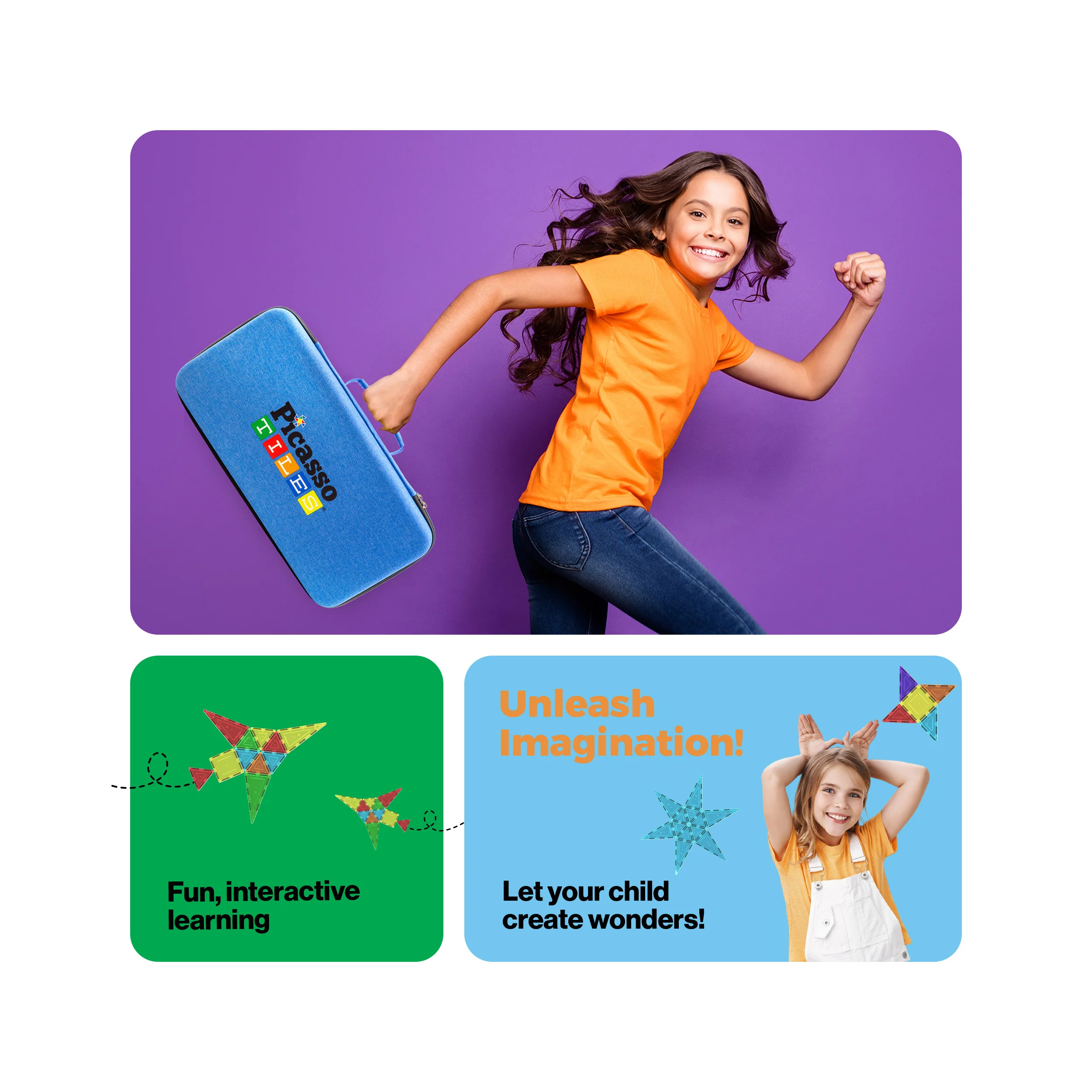 PicassoTiles Magnetic Tile Travel Storage Carry Case - Image 4
