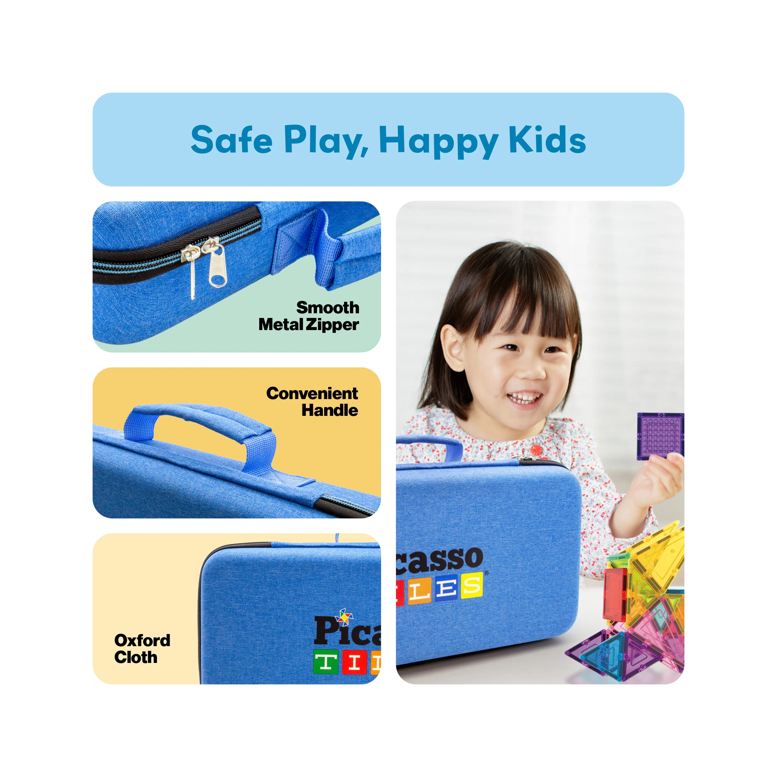 PicassoTiles Magnetic Tile Travel Storage Carry Case - Image 5
