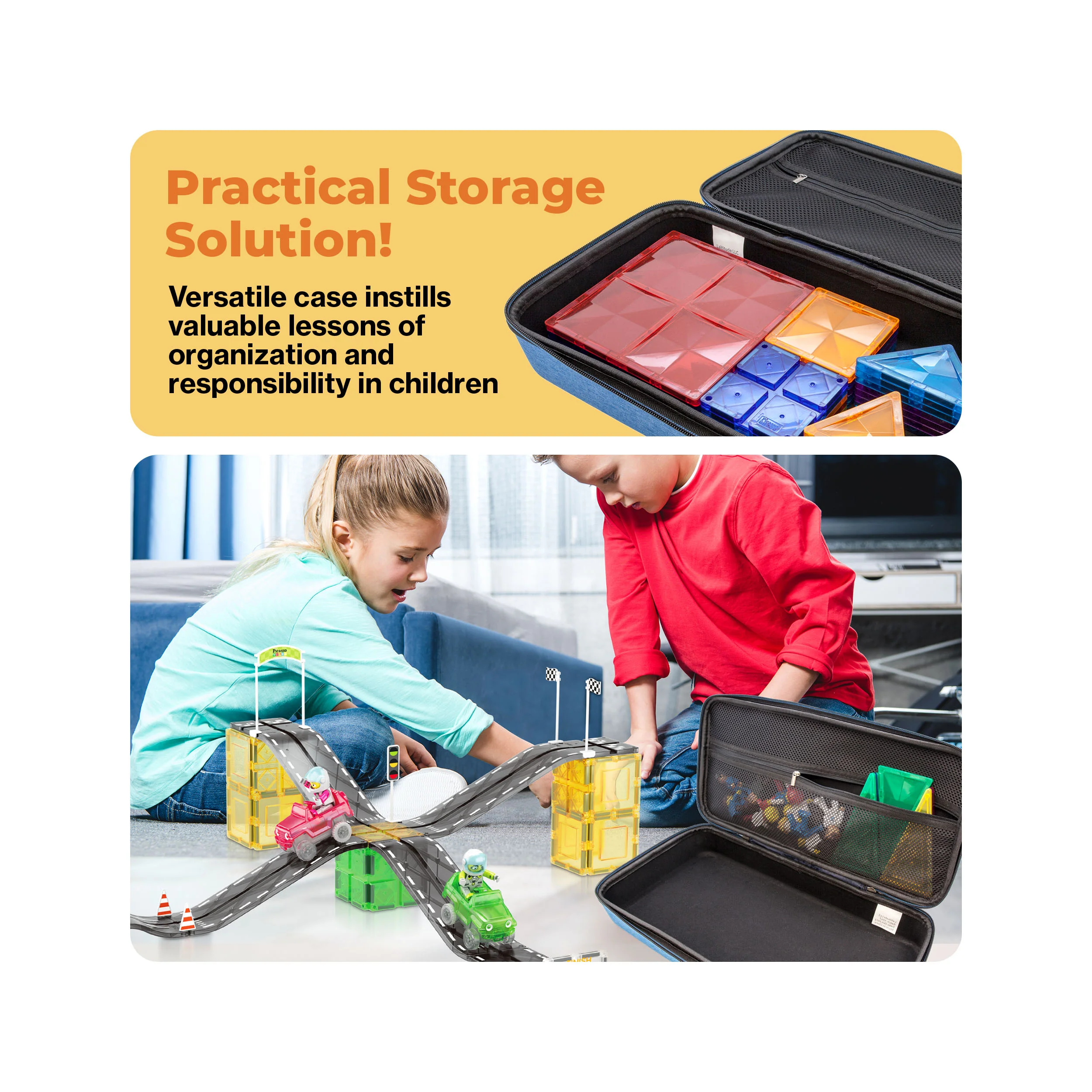 PicassoTiles Magnetic Tile Travel Storage Carry Case - Image 6