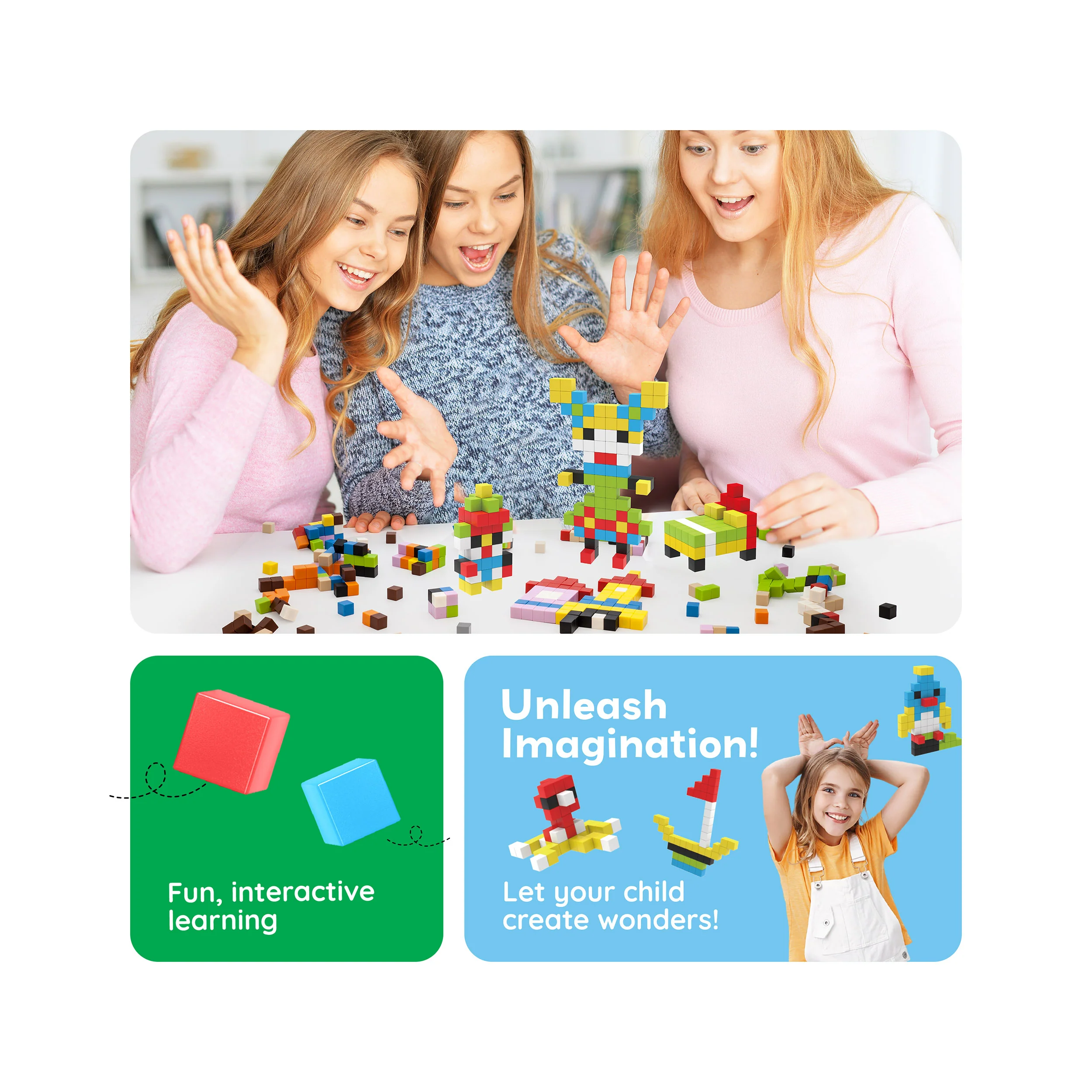 PicassoTiles Pixel Mini Magnetic Cube Puzzle 100pcs - Image 5
