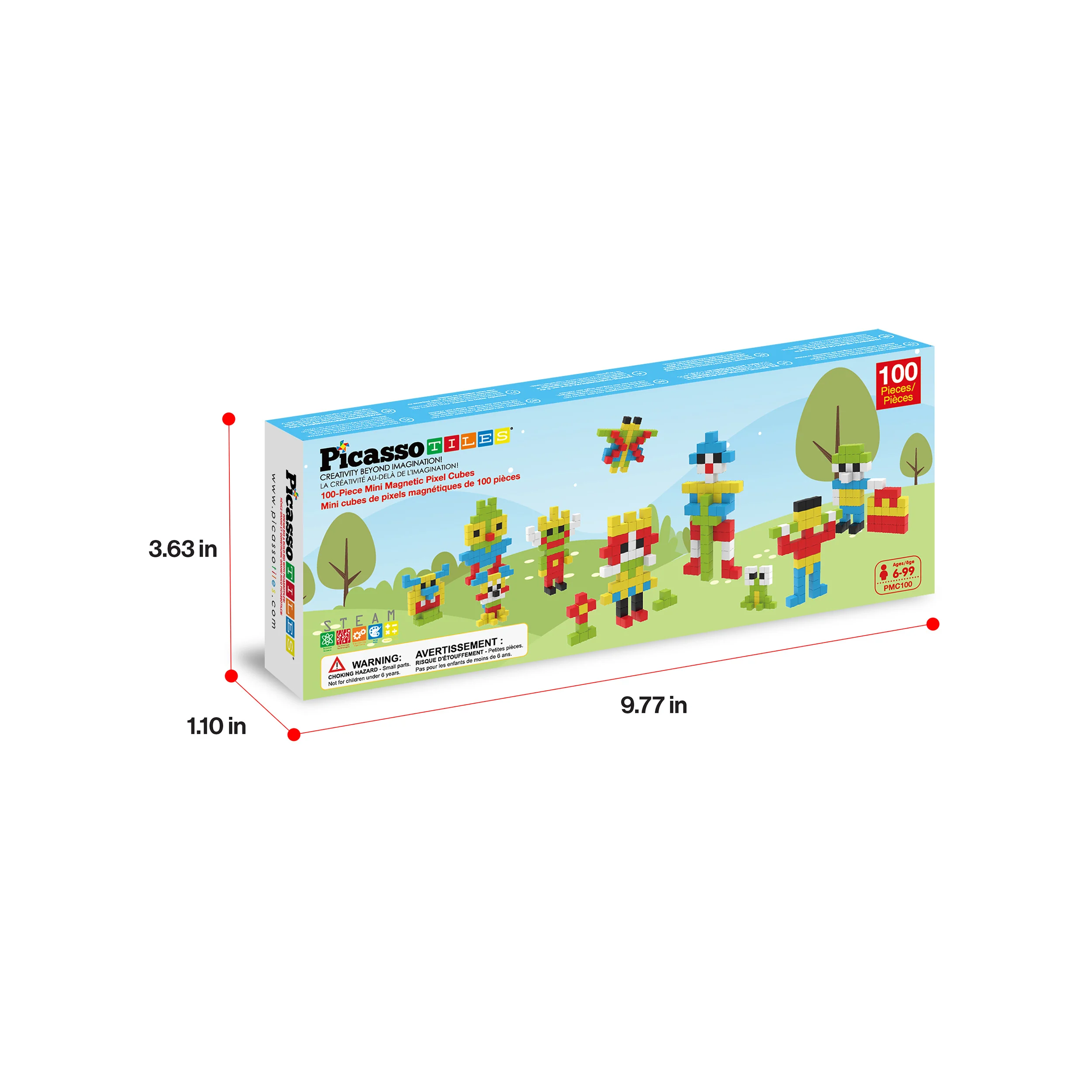PicassoTiles Pixel Mini Magnetic Cube Puzzle 100pcs - Image 9