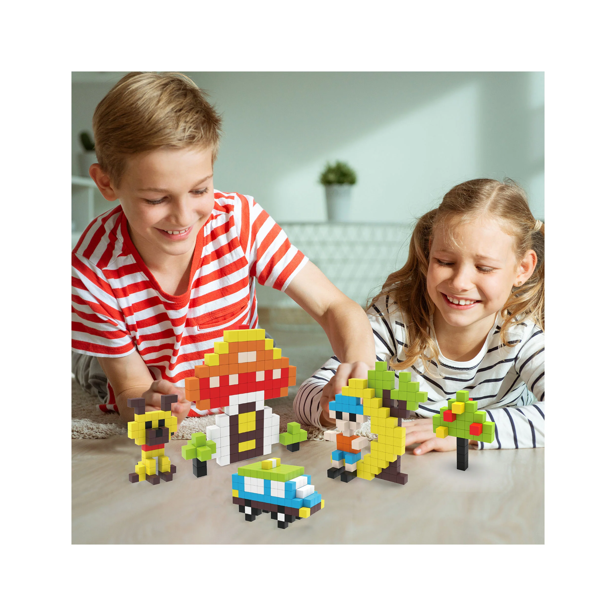 PicassoTiles 400pc Magnetic Tiles Mini Pixel Puzzle Cubes - Image 2