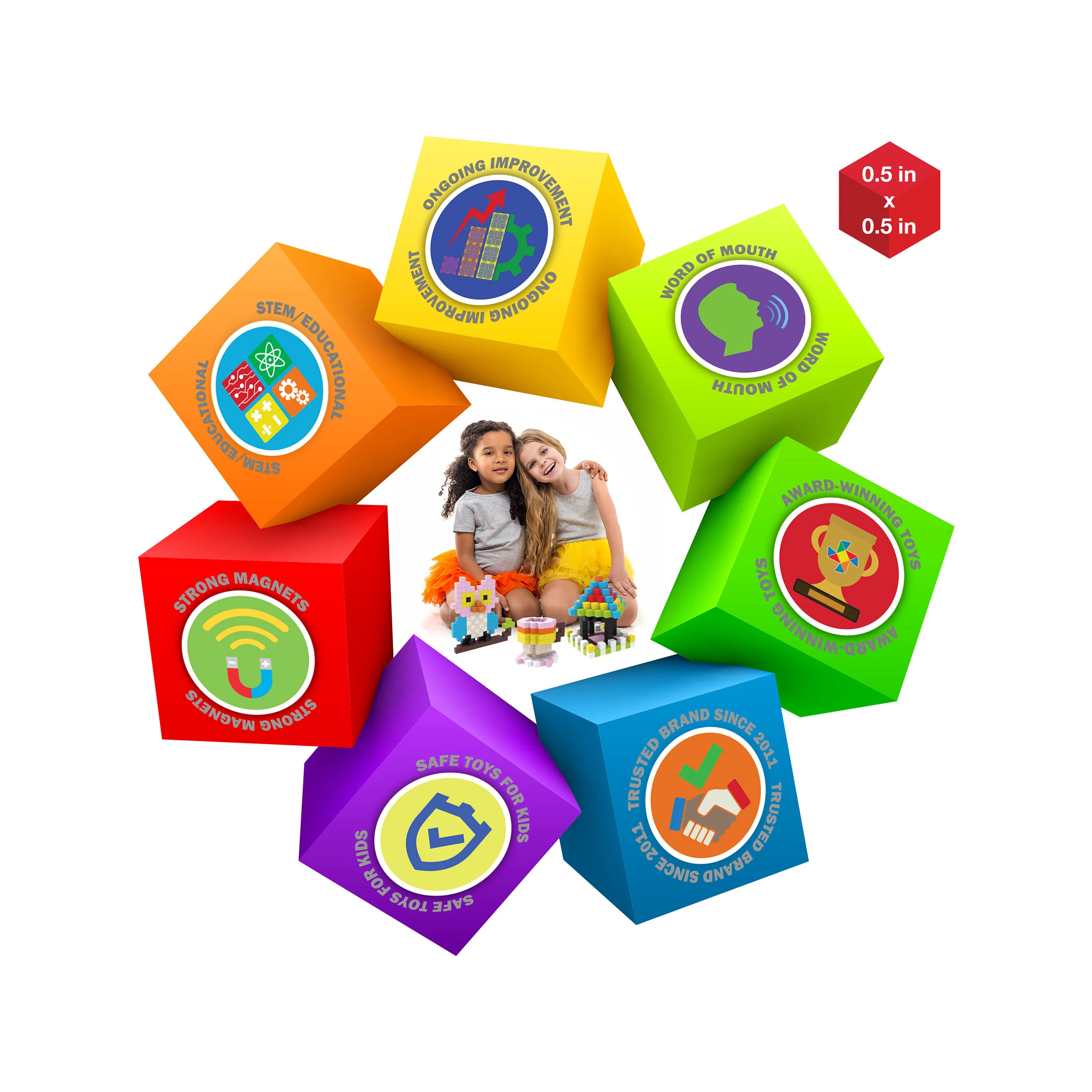 PicassoTiles 400pc Magnetic Tiles Mini Pixel Puzzle Cubes - Image 4