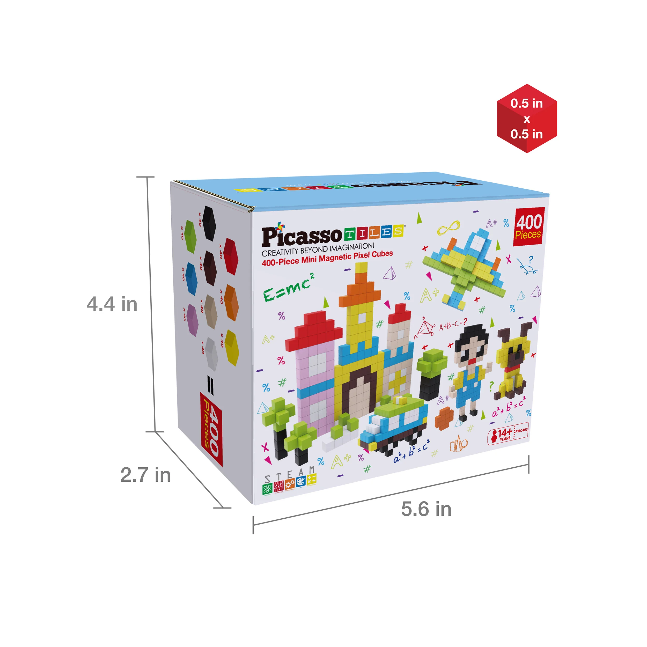 PicassoTiles 400pc Magnetic Tiles Mini Pixel Puzzle Cubes - Image 9
