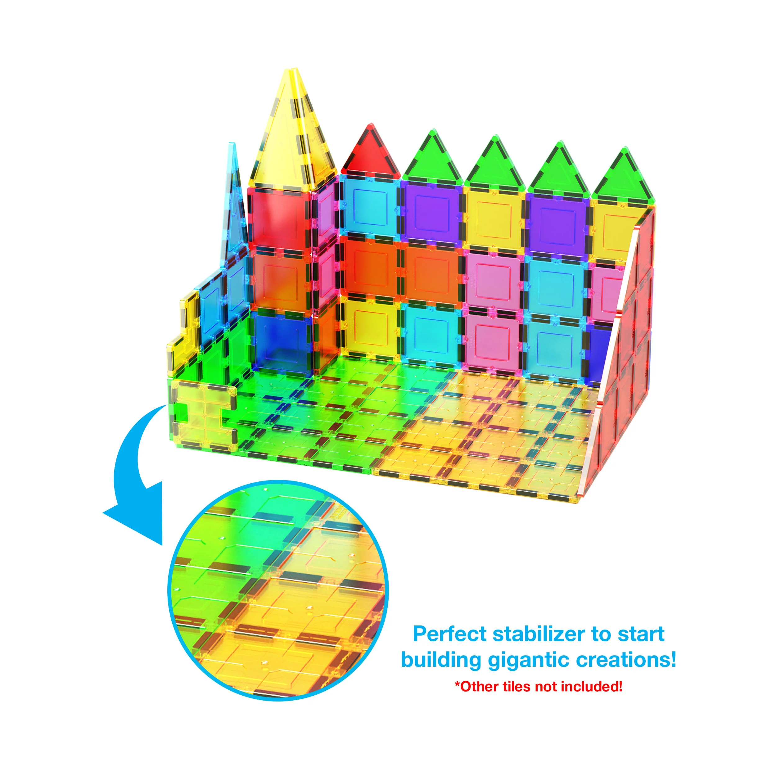 PicassoTiles Big Magnetic Tile Stabilizer Base - 2 Pieces - Image 6