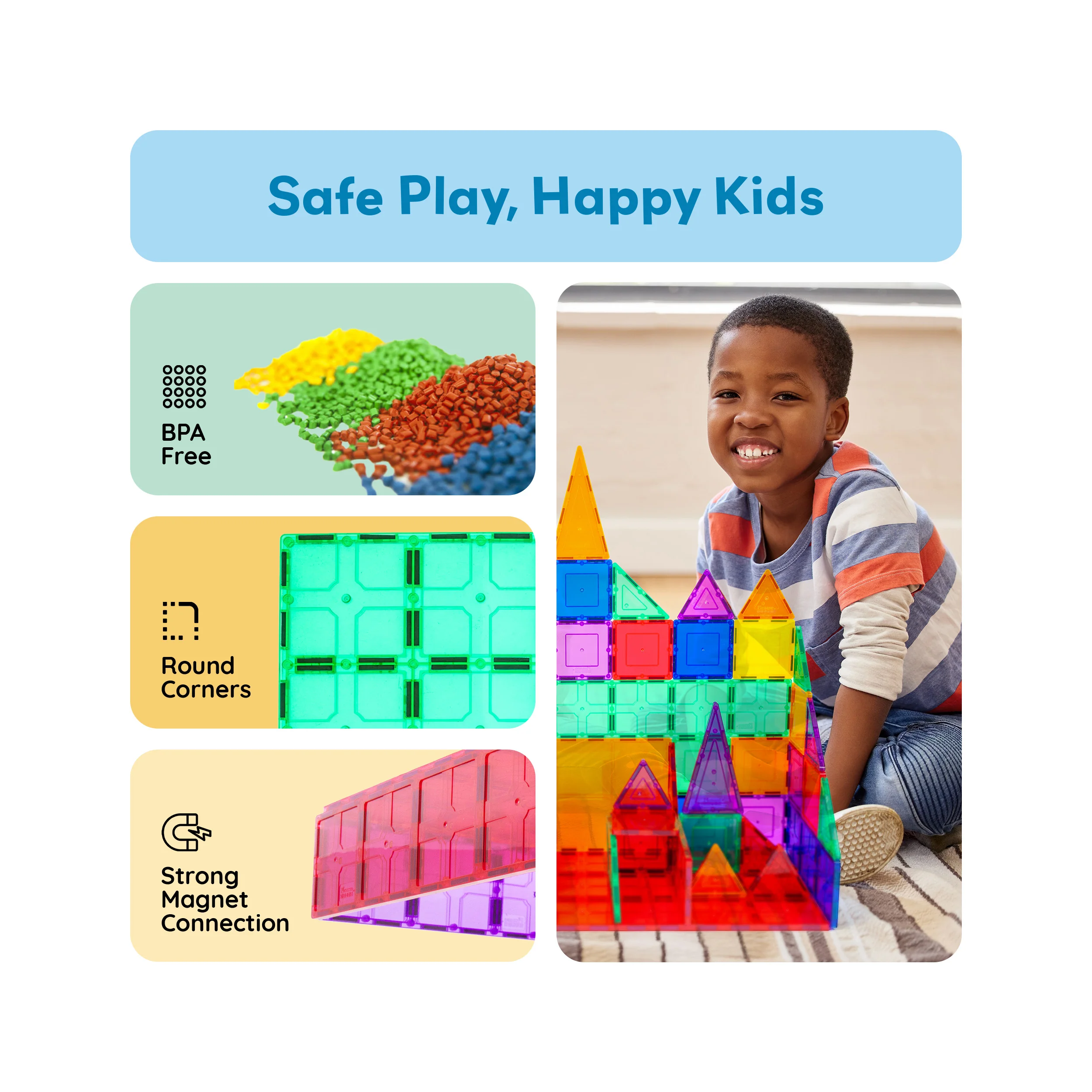 PicassoTiles Magnetic Building Tiles XL Foundation Set (12 Pieces) - Image 6