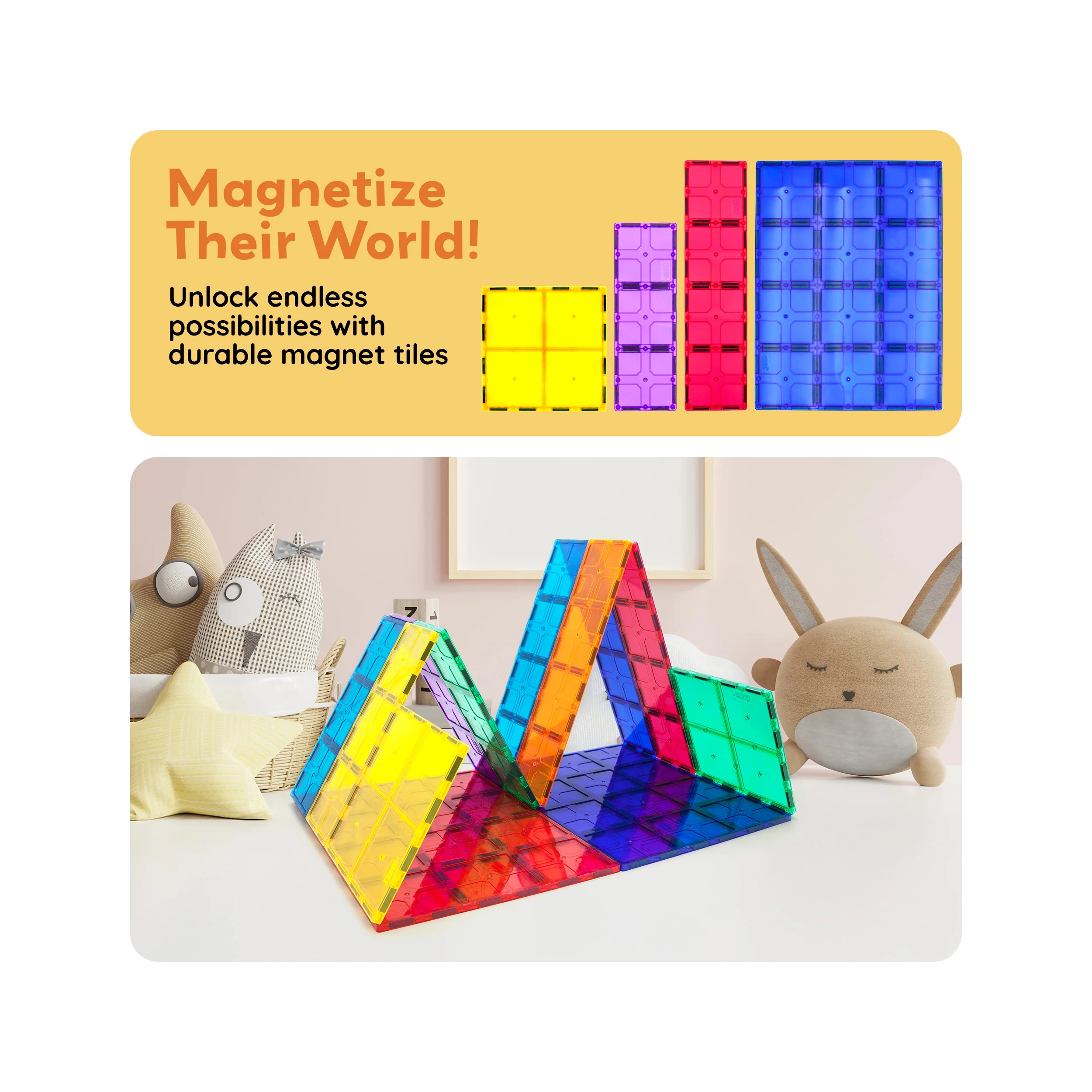 PicassoTiles Magnetic Building Tiles XL Foundation Set (12 Pieces) - Image 7