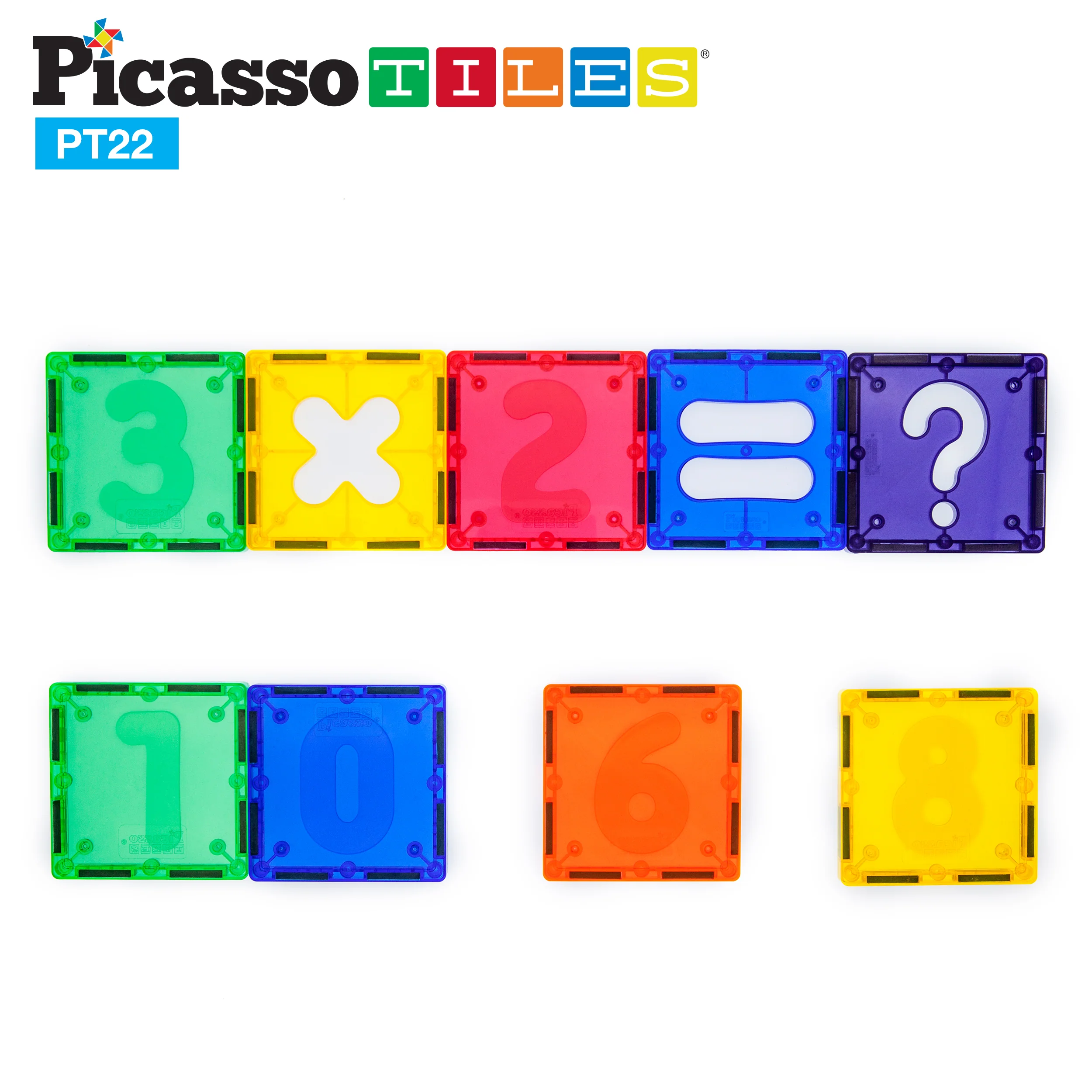 PicassoTiles Magnetic Number Tiles Math Set (22 Pieces) - Image 6