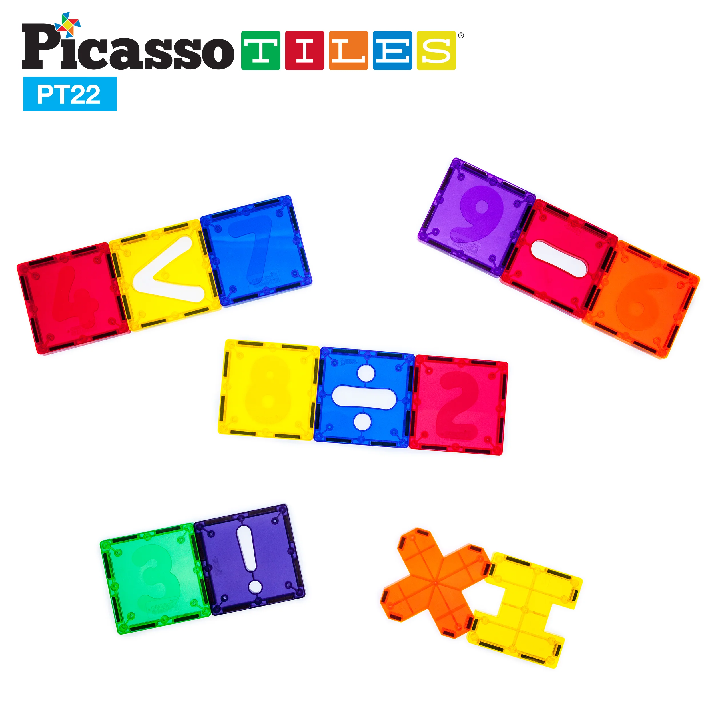 PicassoTiles Magnetic Number Tiles Math Set (22 Pieces) - Image 8