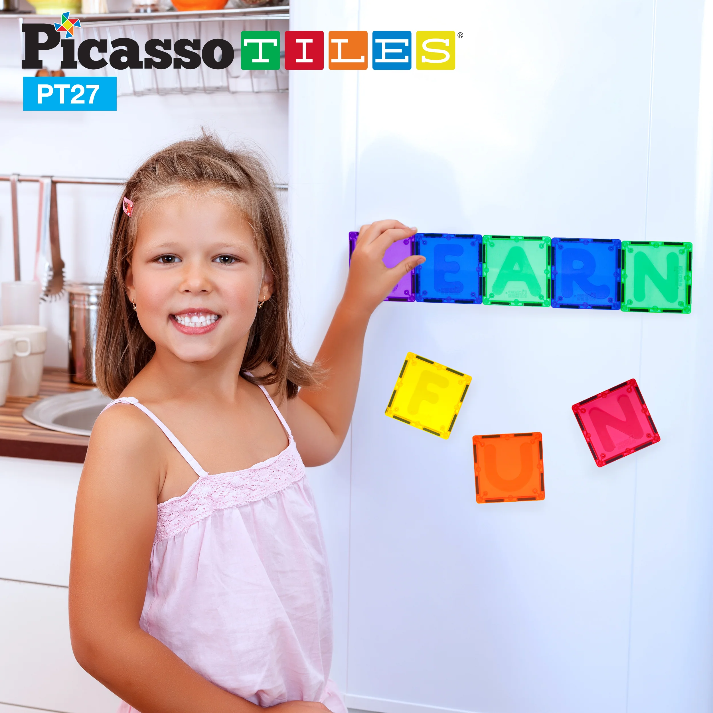 PicassoTiles Alphabet Magnetic Tile Letter Set (27 Pieces) - Image 4