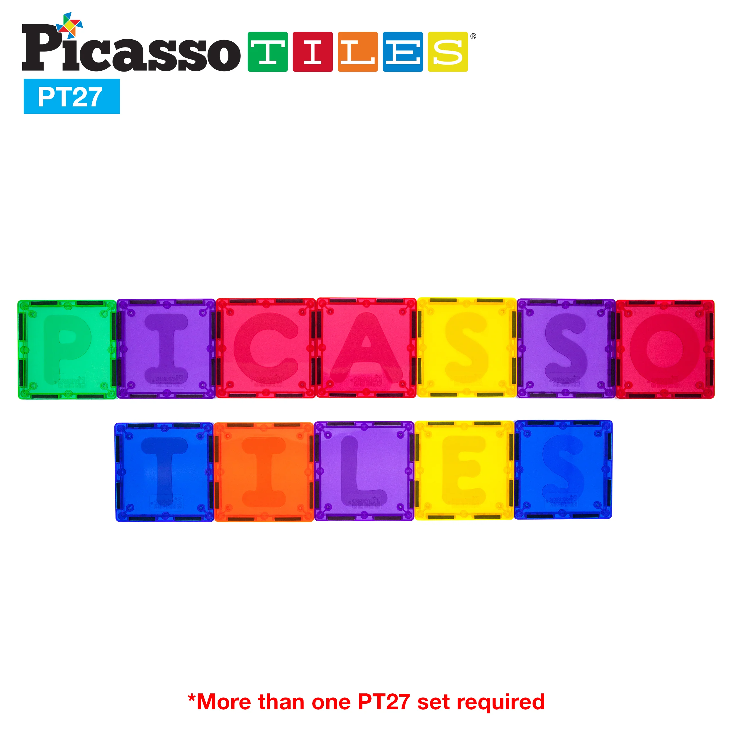 PicassoTiles Alphabet Magnetic Tile Letter Set (27 Pieces) - Image 5