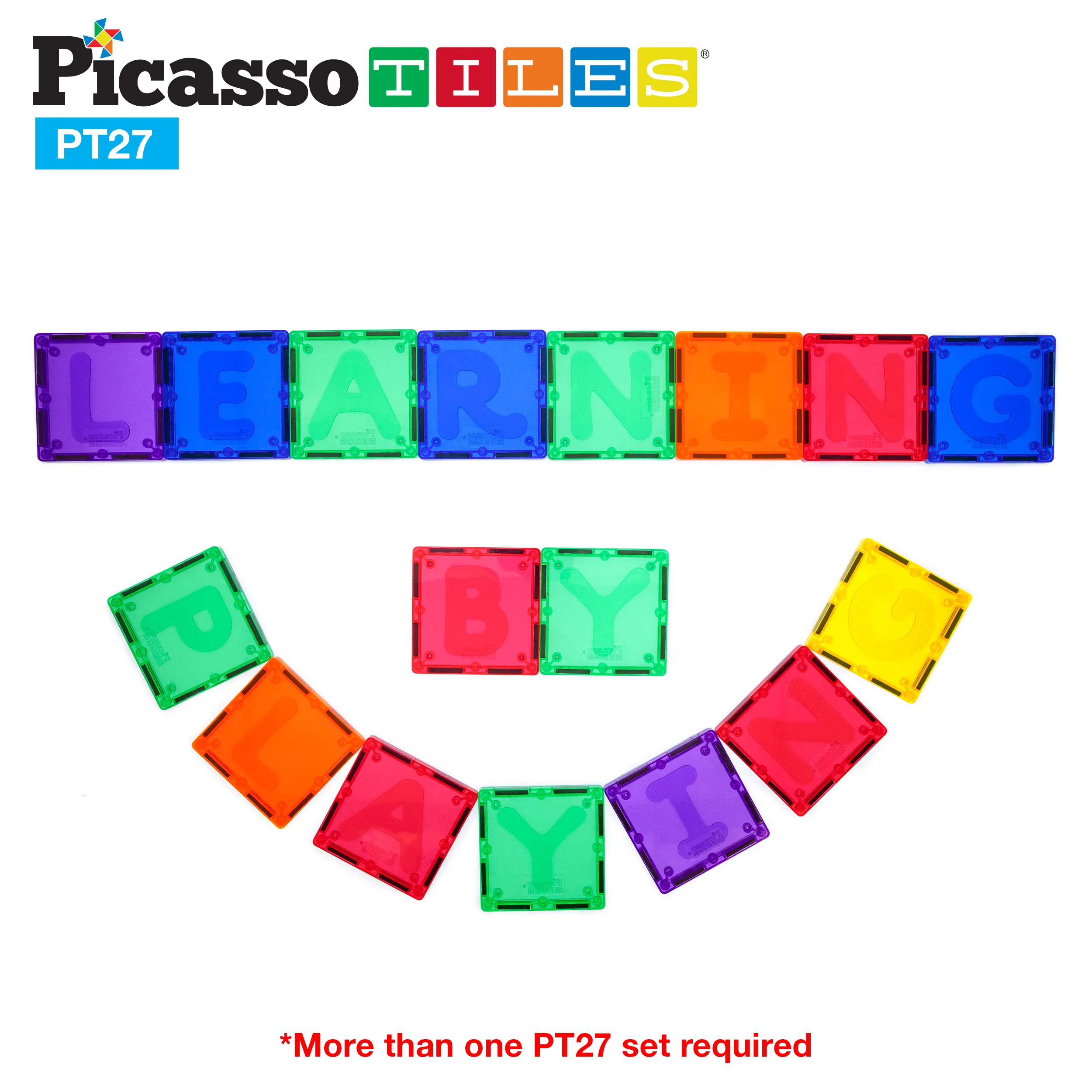 PicassoTiles Alphabet Magnetic Tile Letter Set (27 Pieces) - Image 6
