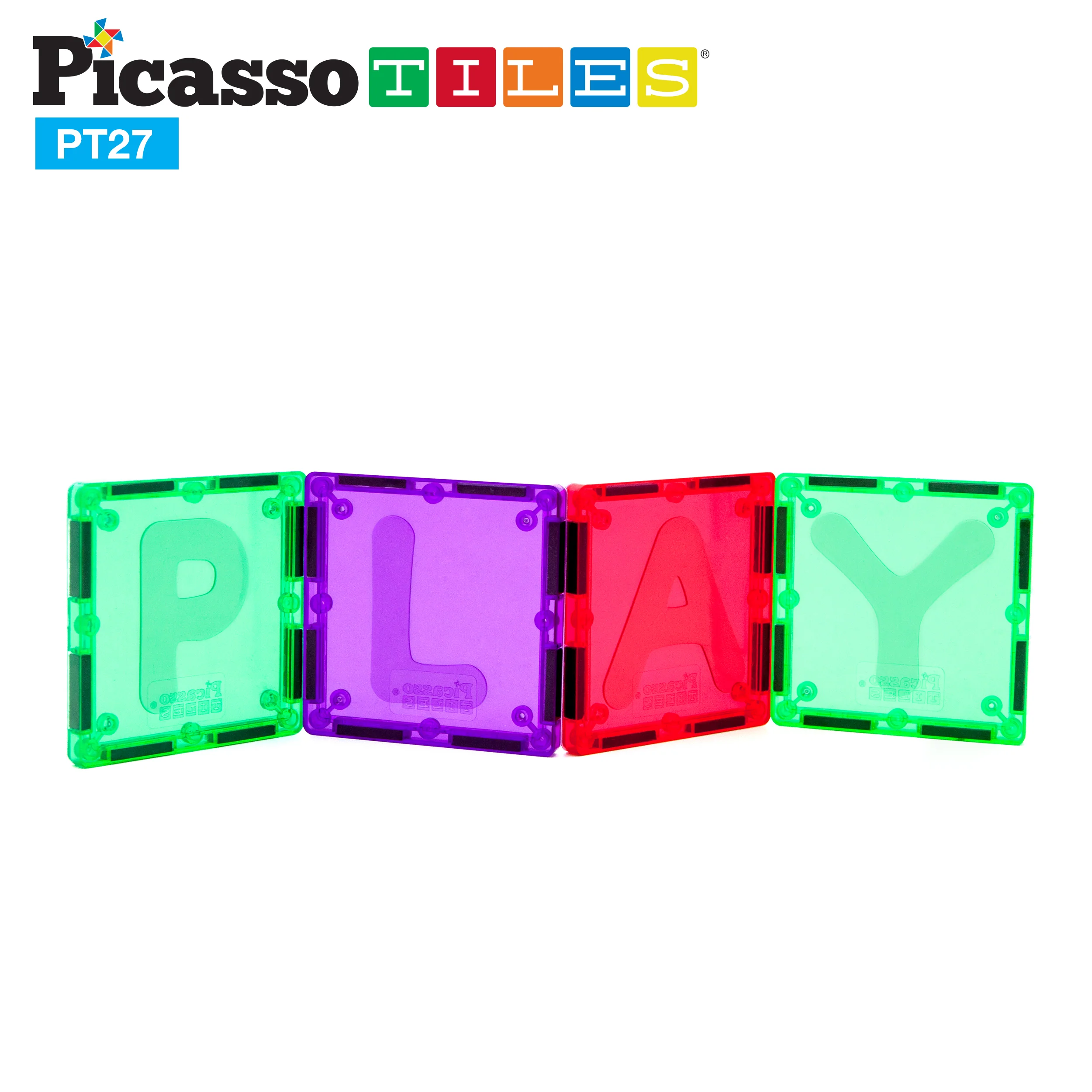 PicassoTiles Alphabet Magnetic Tile Letter Set (27 Pieces) - Image 8
