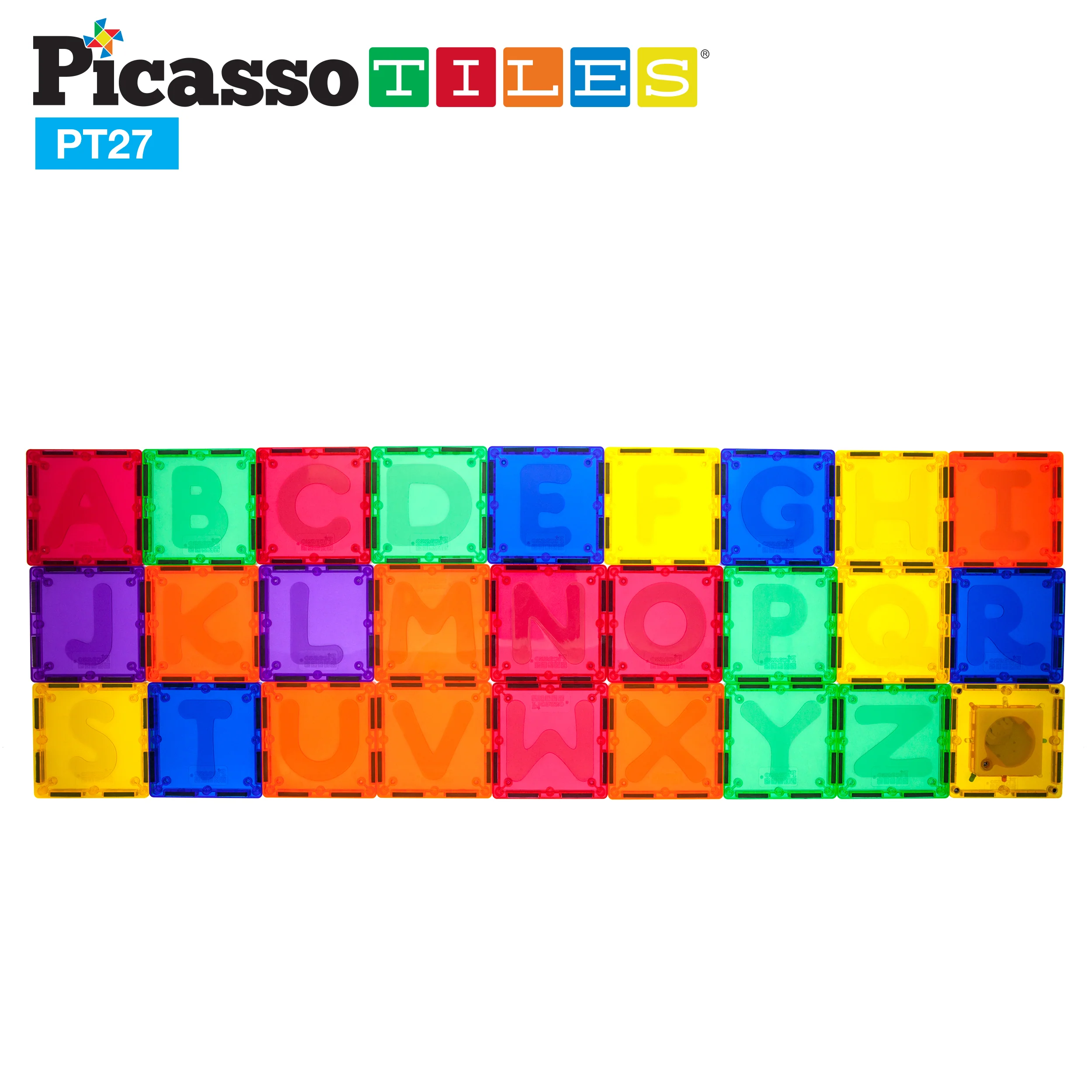 PicassoTiles Alphabet Magnetic Tile Letter Set (27 Pieces) - Image 9