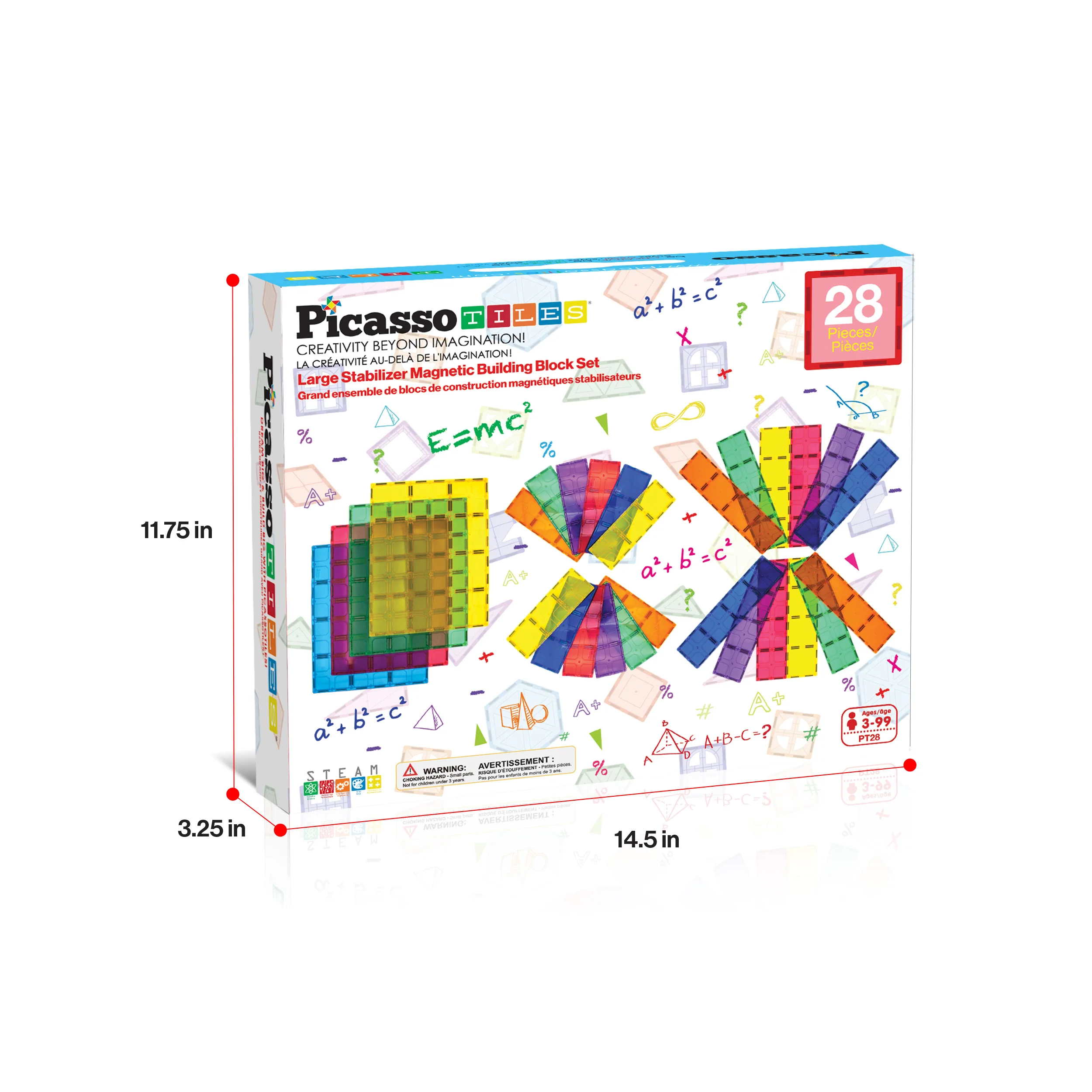 PicassoTiles 28pc XL Magnetic Tile Foundation Base Set - Image 8