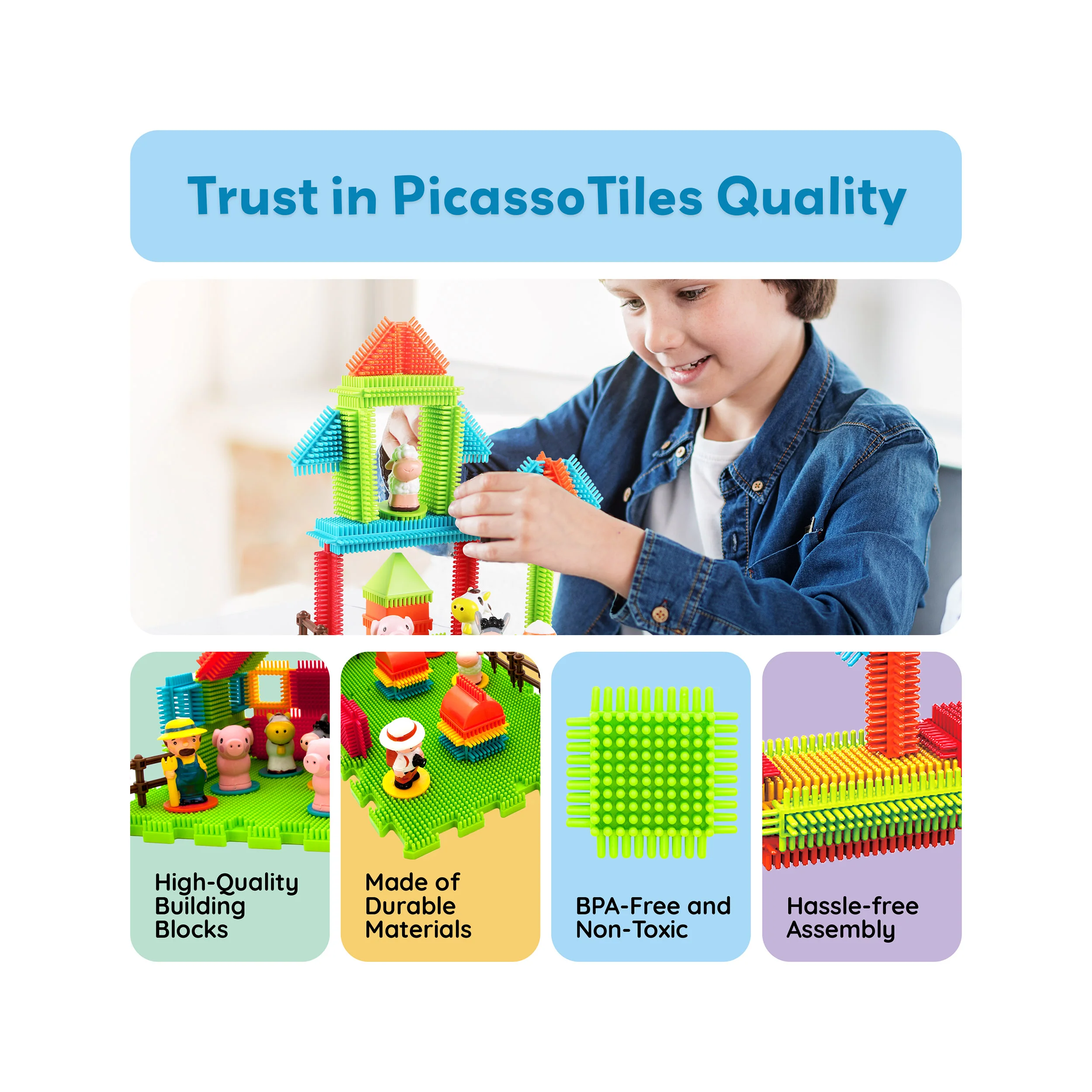 PicassoTiles Soft Building Blocks Hedgehog Farm Set - Image 8
