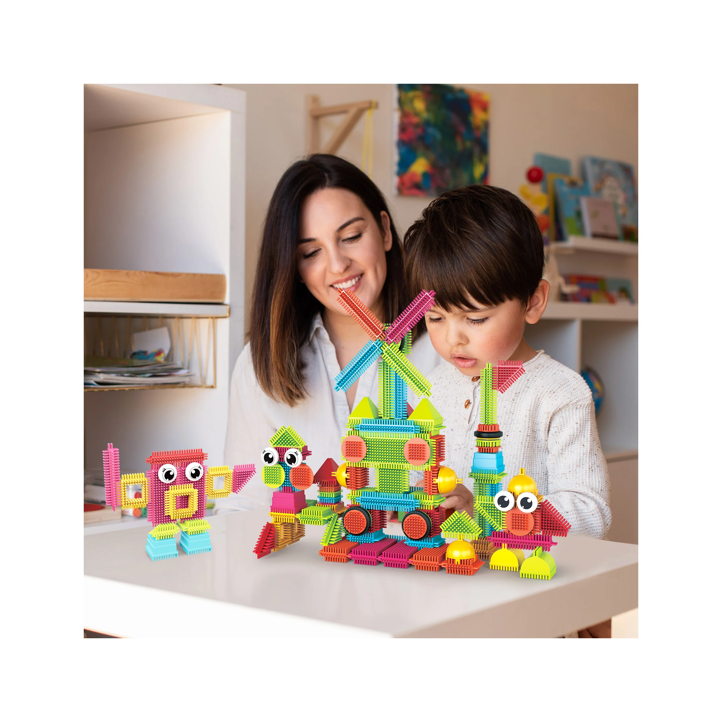 PicassoTiles 112pc Hedgehog Building Blocks Building Set - Image 2