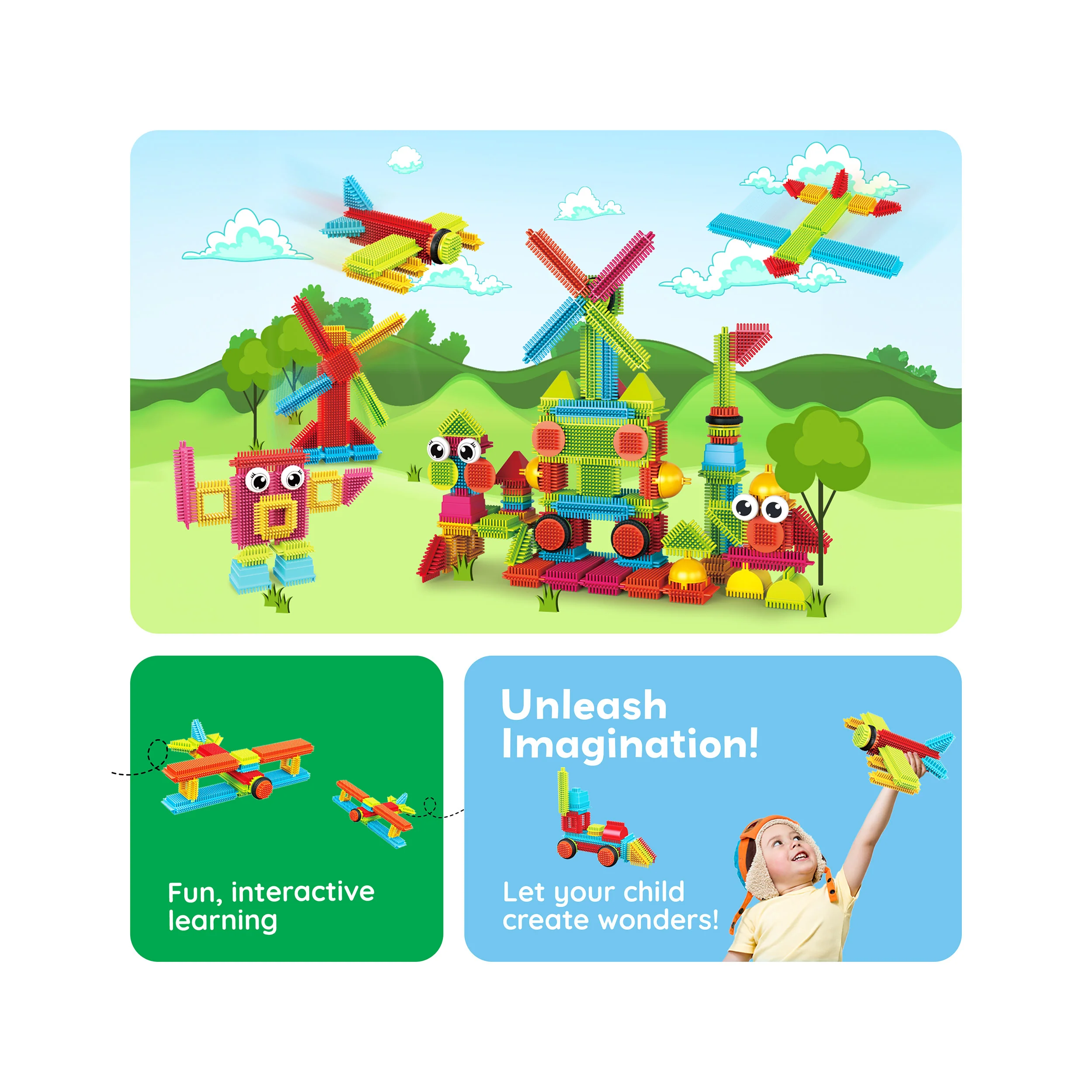 PicassoTiles 112pc Hedgehog Building Blocks Building Set - Image 5