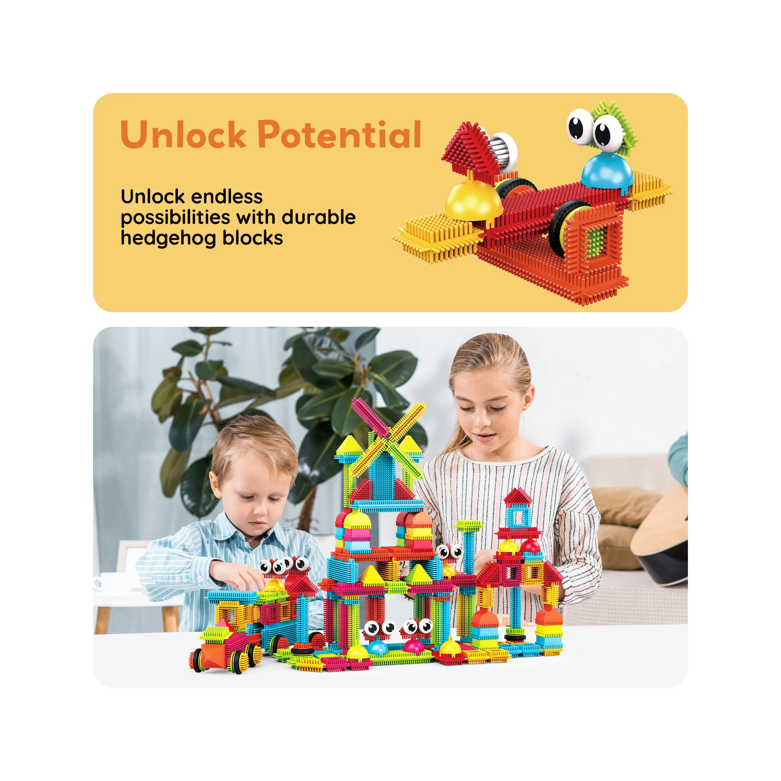 PicassoTiles 116pc Hedgehog Building Block Building Set - Image 7