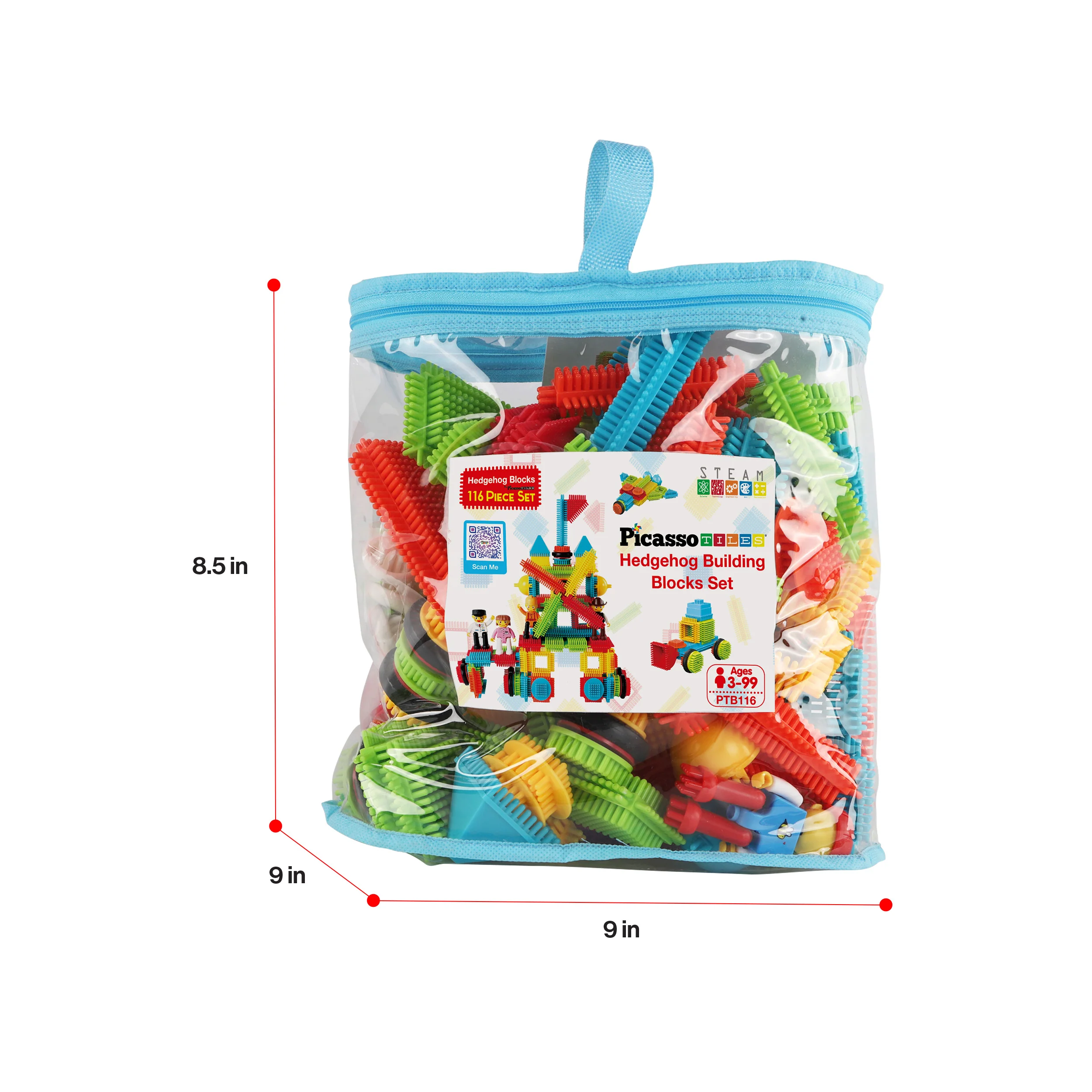 PicassoTiles 116pc Hedgehog Building Block Building Set - Image 9