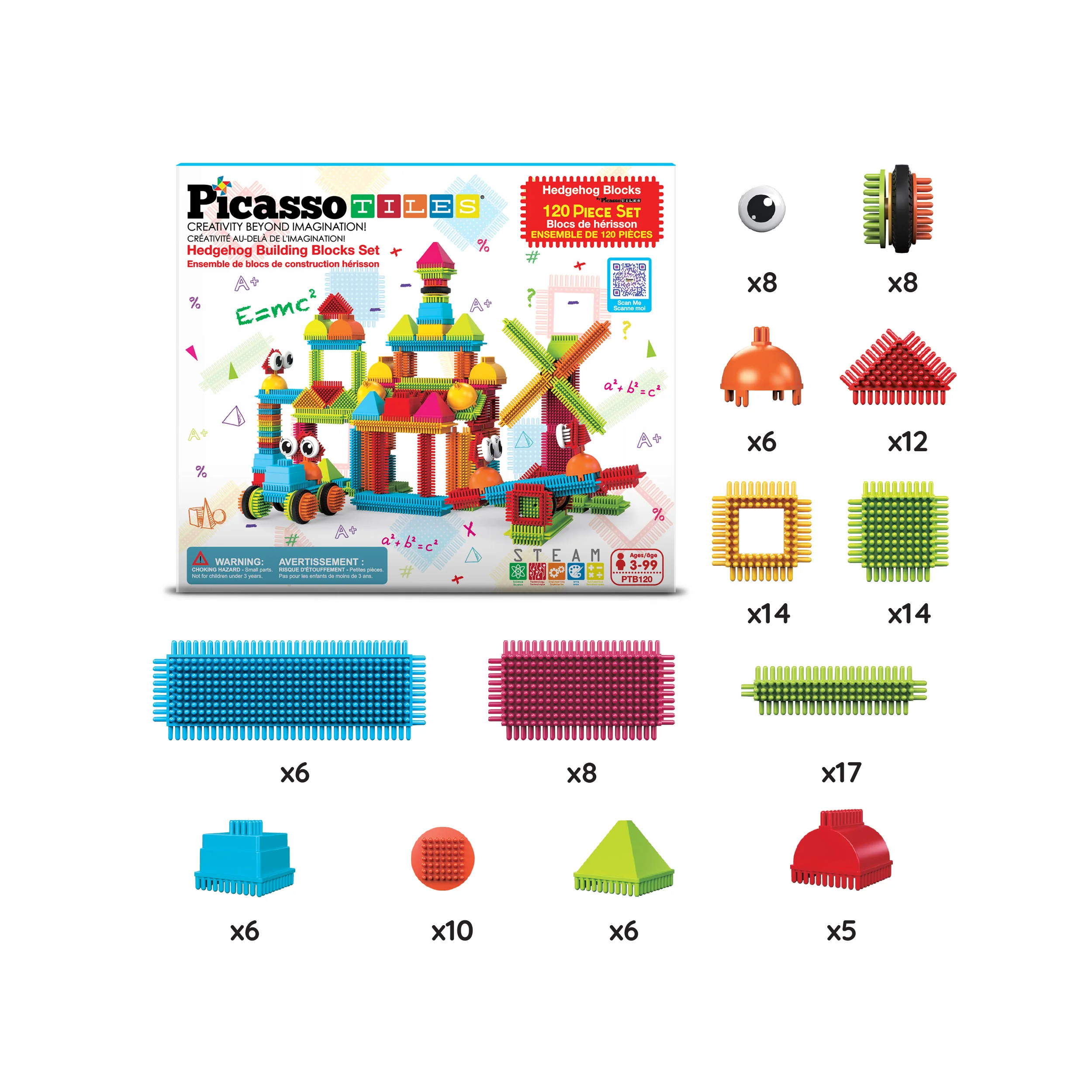 PicassoTiles 120 Piece HedgeHog Blocks - Image 2