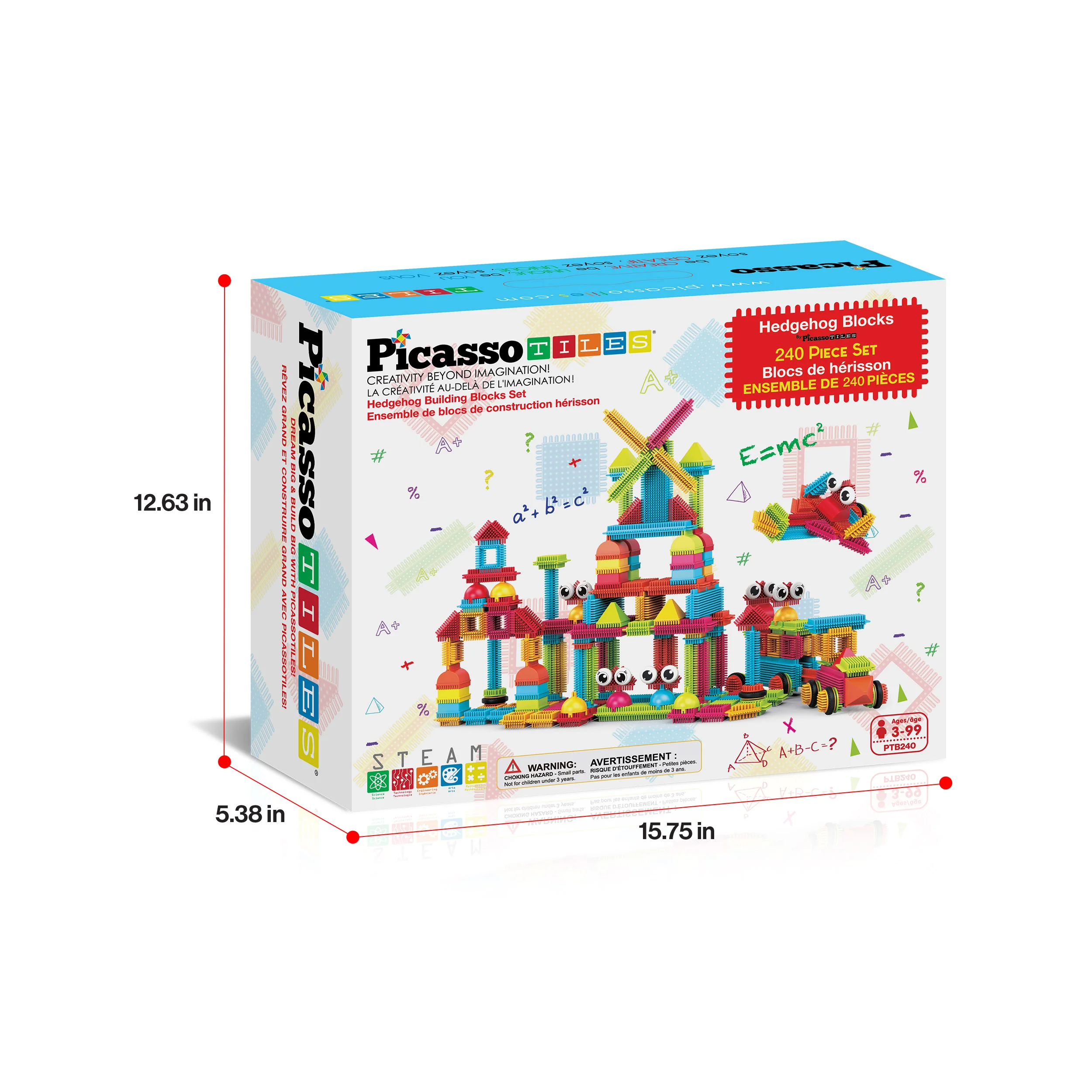 PicassoTiles 240pc Hedgehog Building Blocks w/ Idea Booklet - Image 9