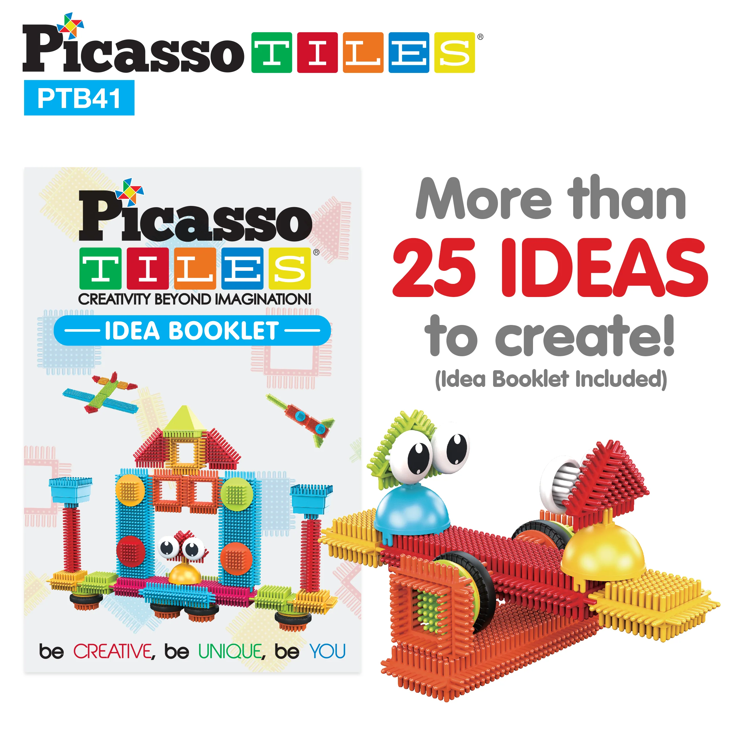 PicassoTiles 41 Piece Hedgehog Building Blocks Set with Idea Booklet - Image 5