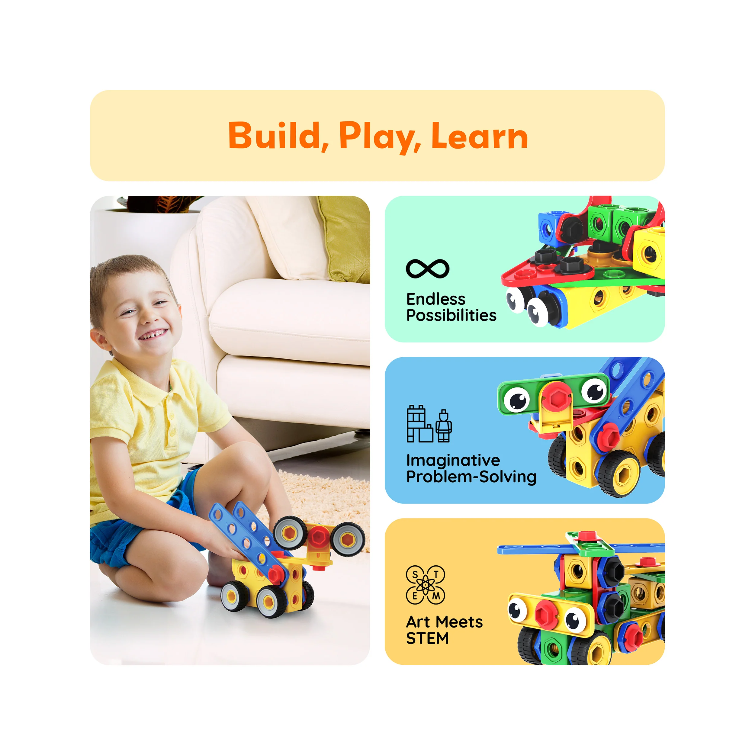 PicassoTiles 201pc Engineering Construction Set with Power Drill - Image 4
