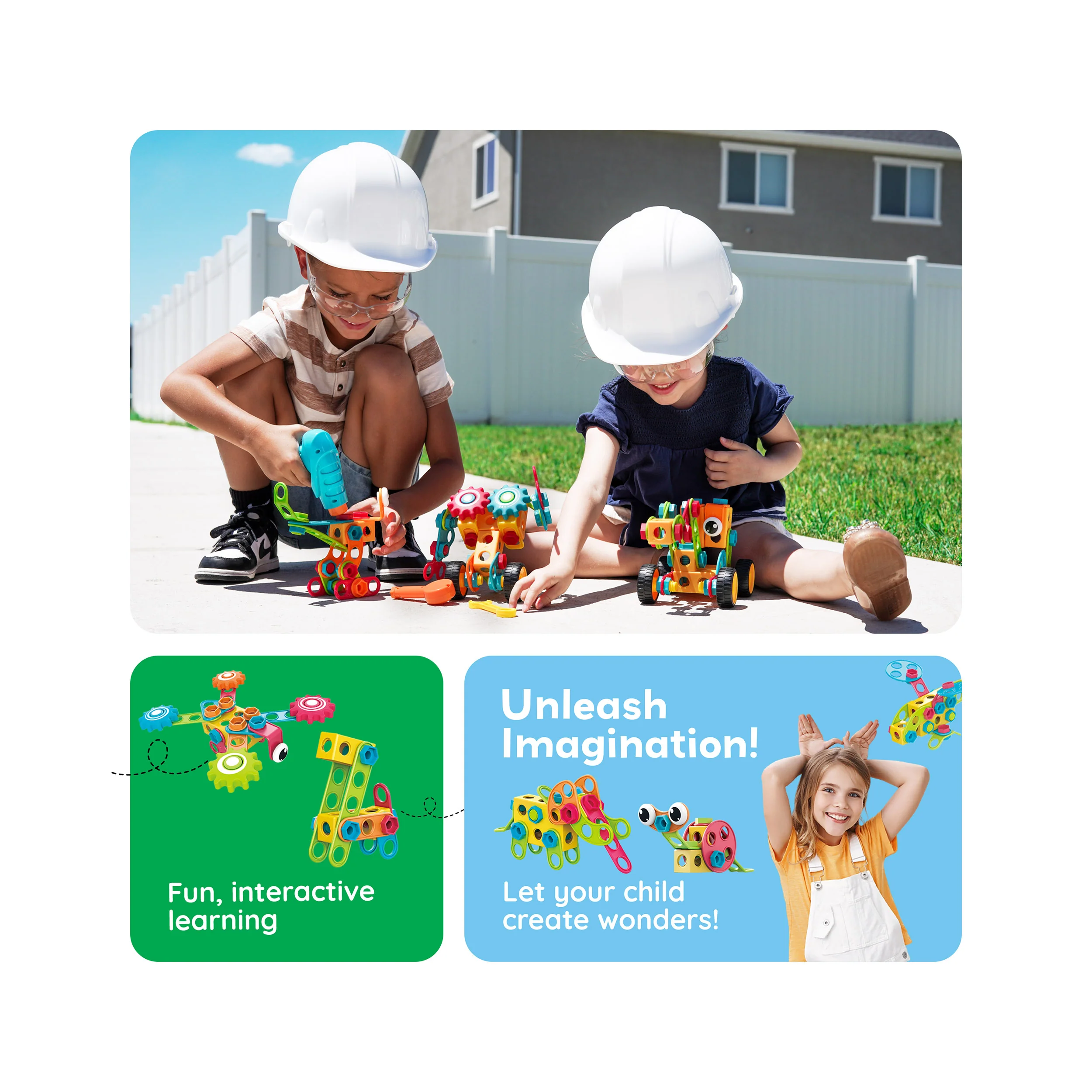 PicassoTiles Engineering Construction Set with Toy Power Drill - 250 Pieces - Image 5