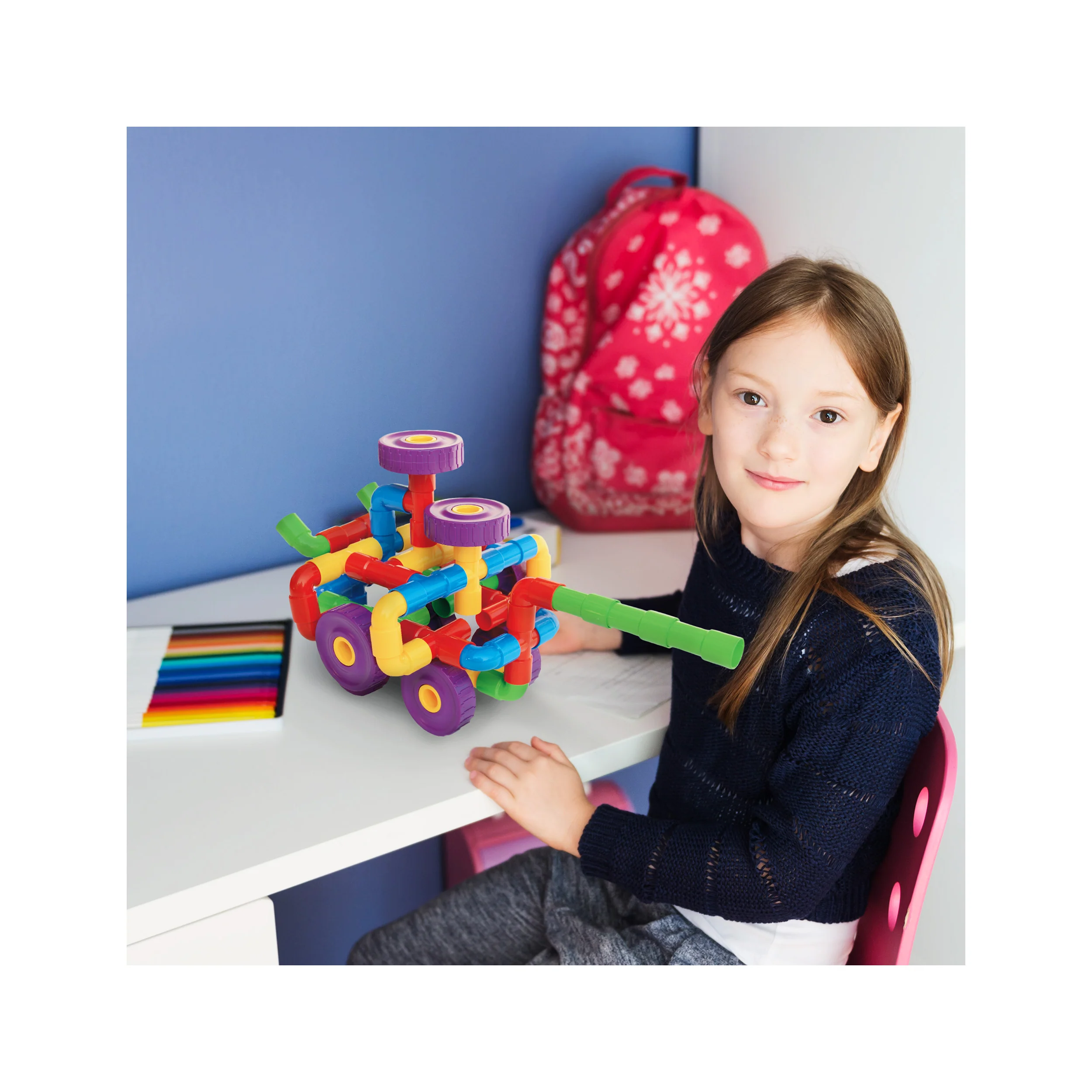 PicassoTiles Tube Building Block w/Musical Kit Pipes Puzzle Toy Set - Image 2