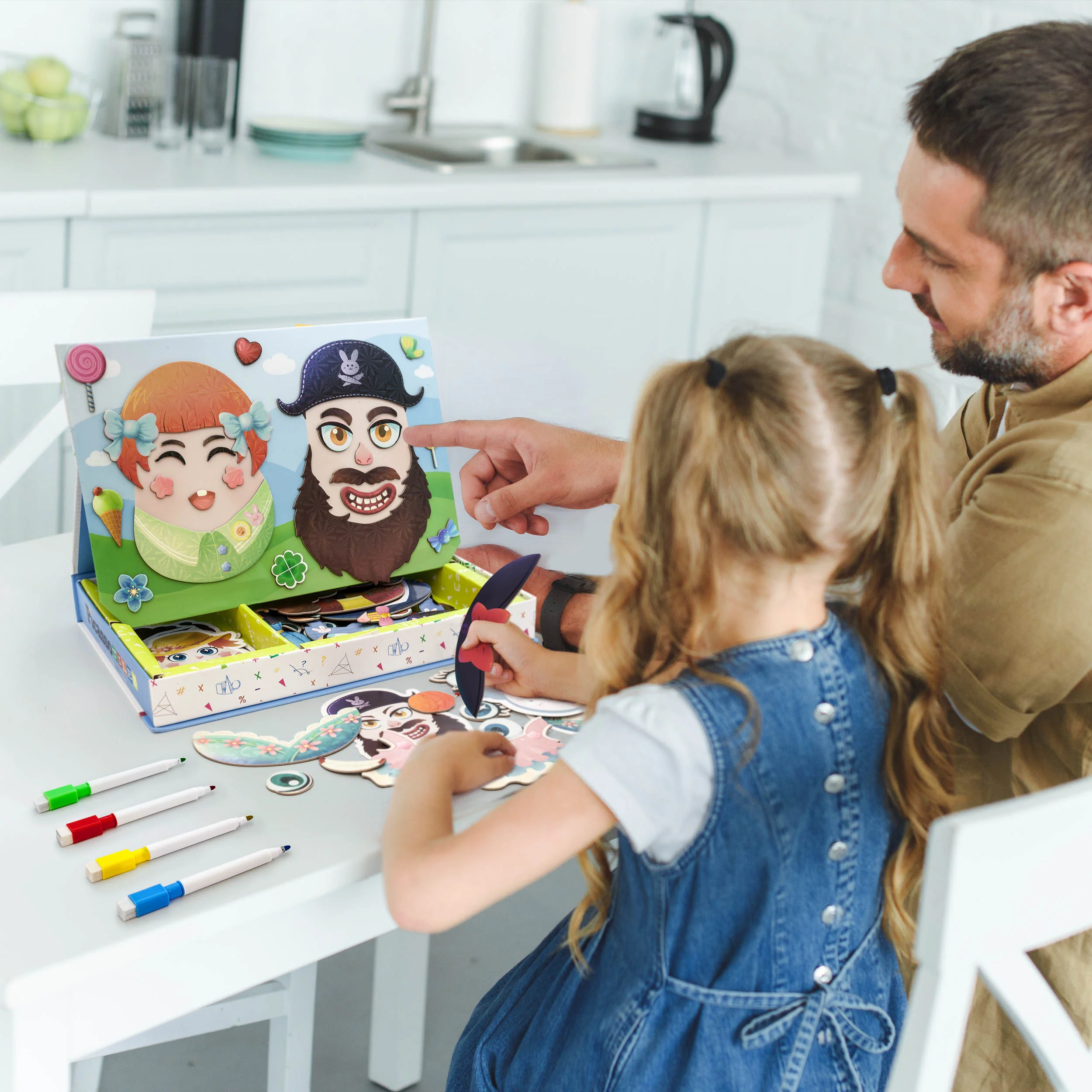 PicassoTiles 102 Piece Magnetic Puzzle Faceboard Game Board Activity Book PTD01 - Image 2
