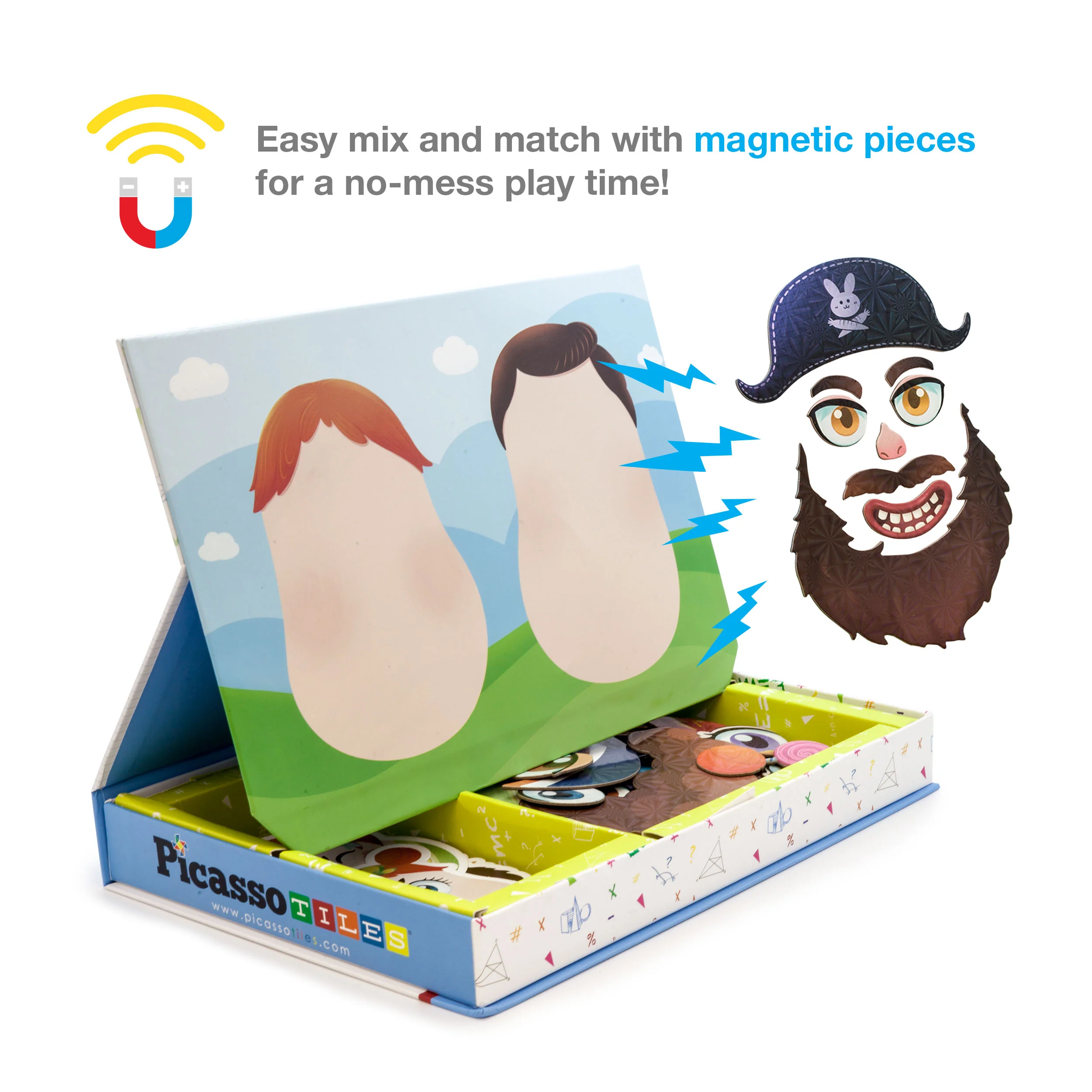 PicassoTiles 102 Piece Magnetic Puzzle Faceboard Game Board Activity Book PTD01 - Image 7