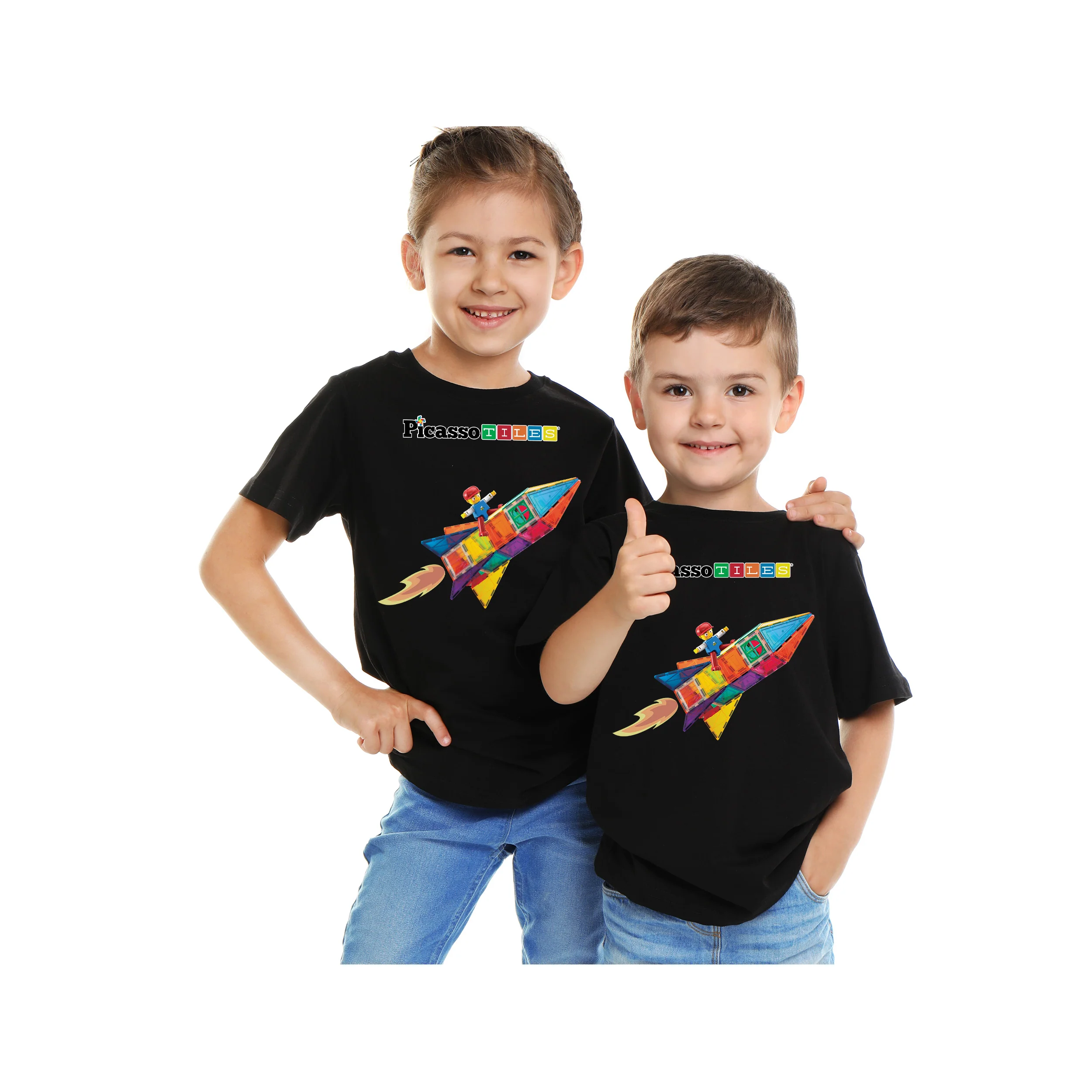 PicassoTiles Rocket Adventure Kids T-Shirt - Image 2