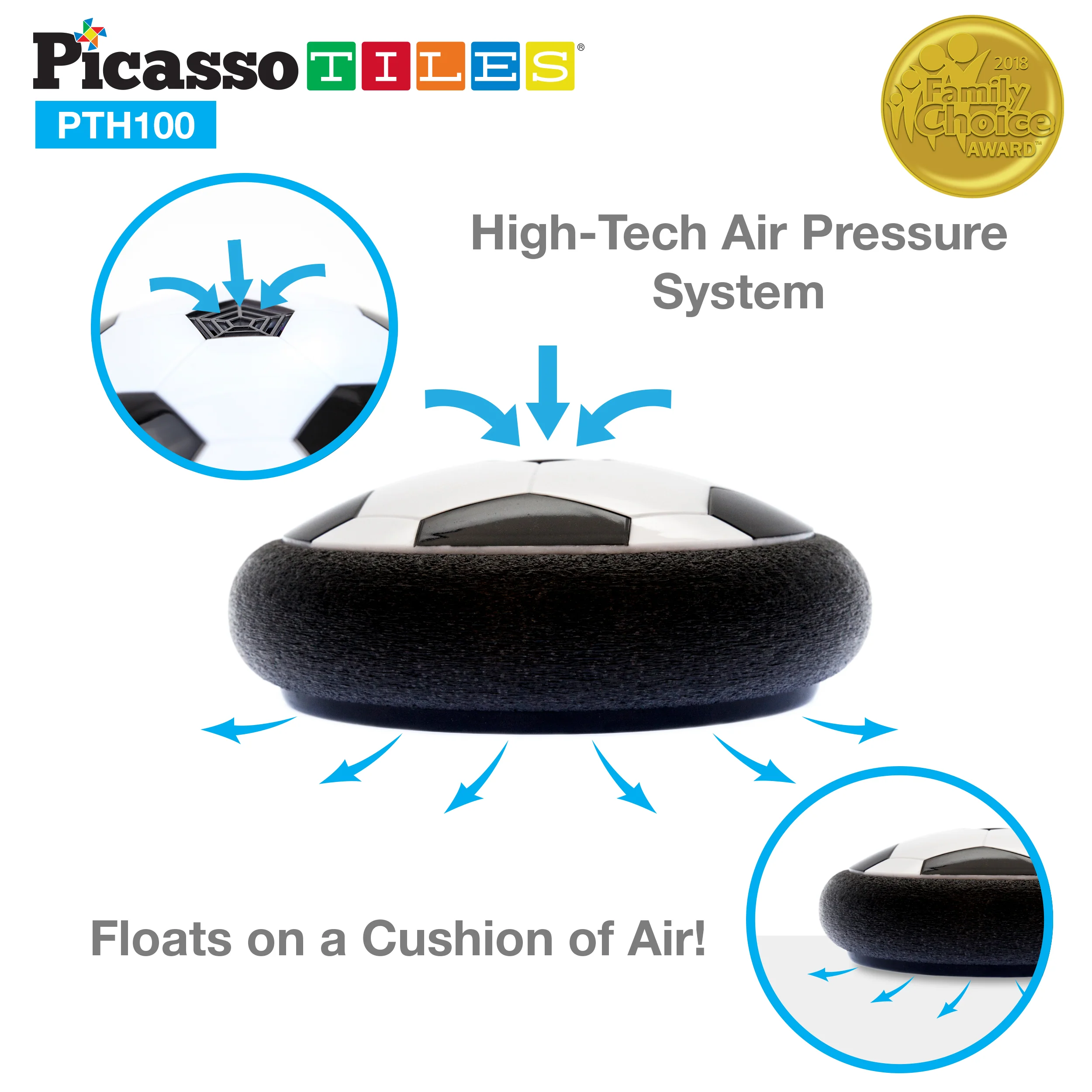 PicassoTiles Hover Soccer Ball with Protective Bumper Foam - Image 5