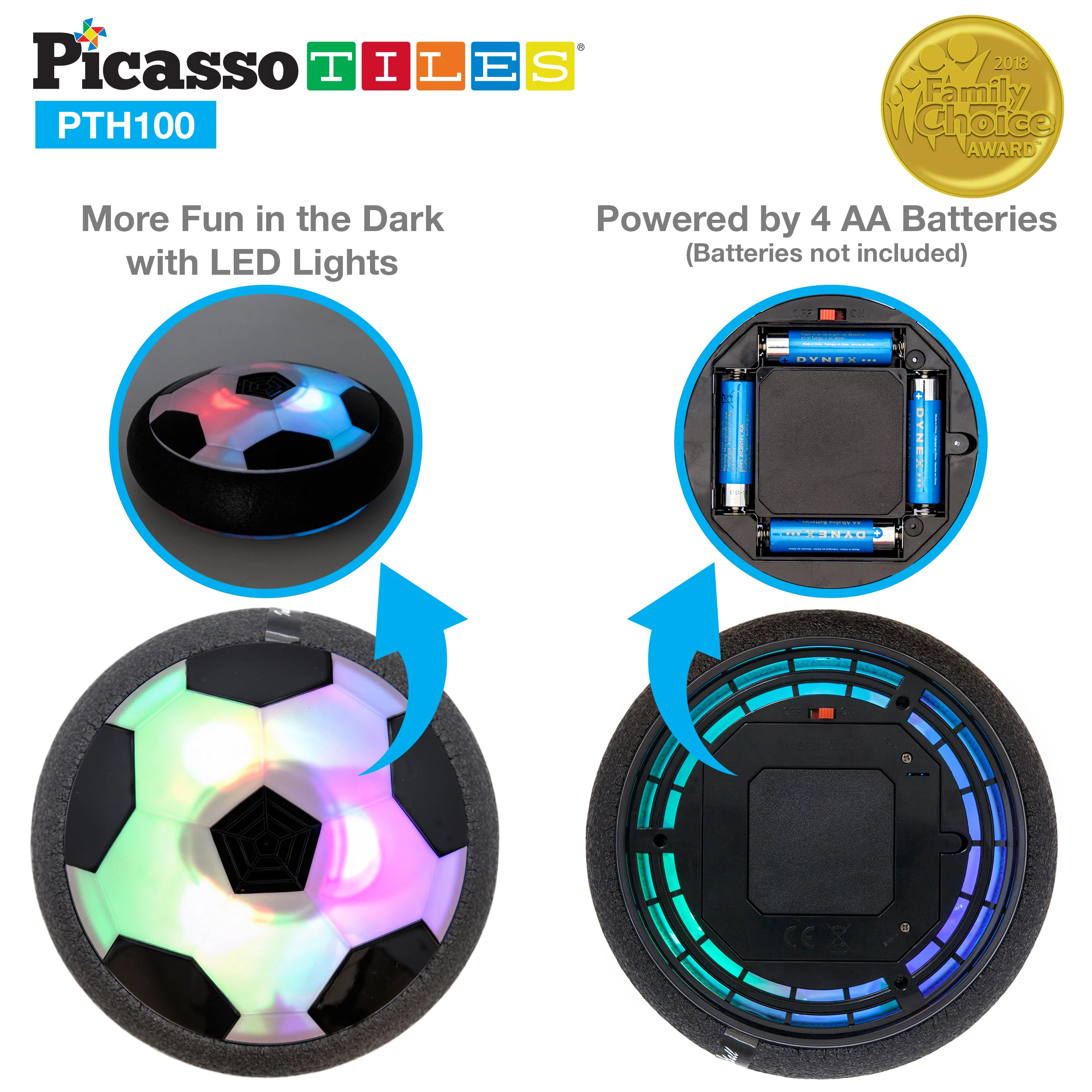 PicassoTiles Hover Soccer Ball with Protective Bumper Foam - Image 7