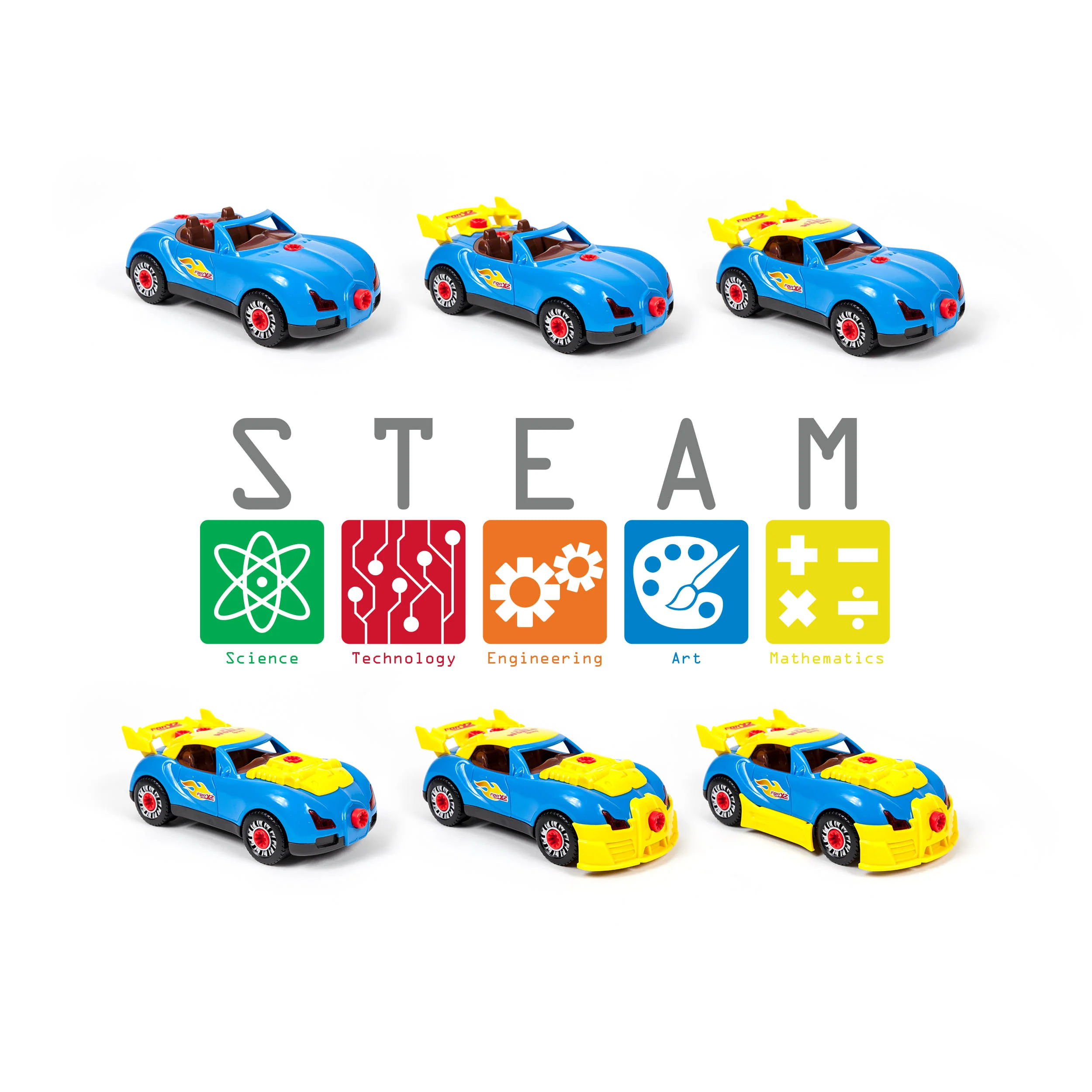 PicassoTiles LED Race Car Take-Apart Kit with Toy Drill - Image 5