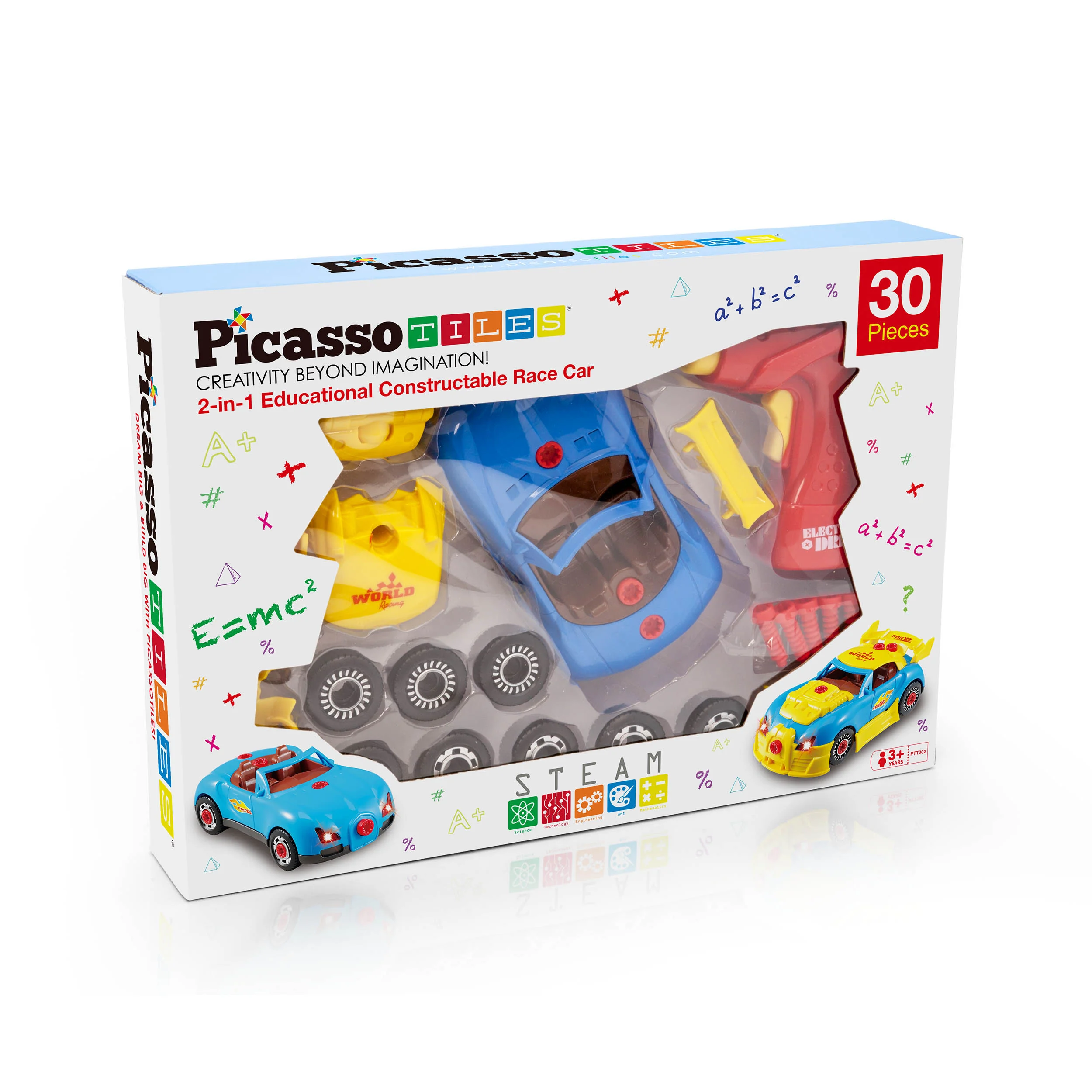 PicassoTiles LED Race Car Take-Apart Kit with Toy Drill - Image 9