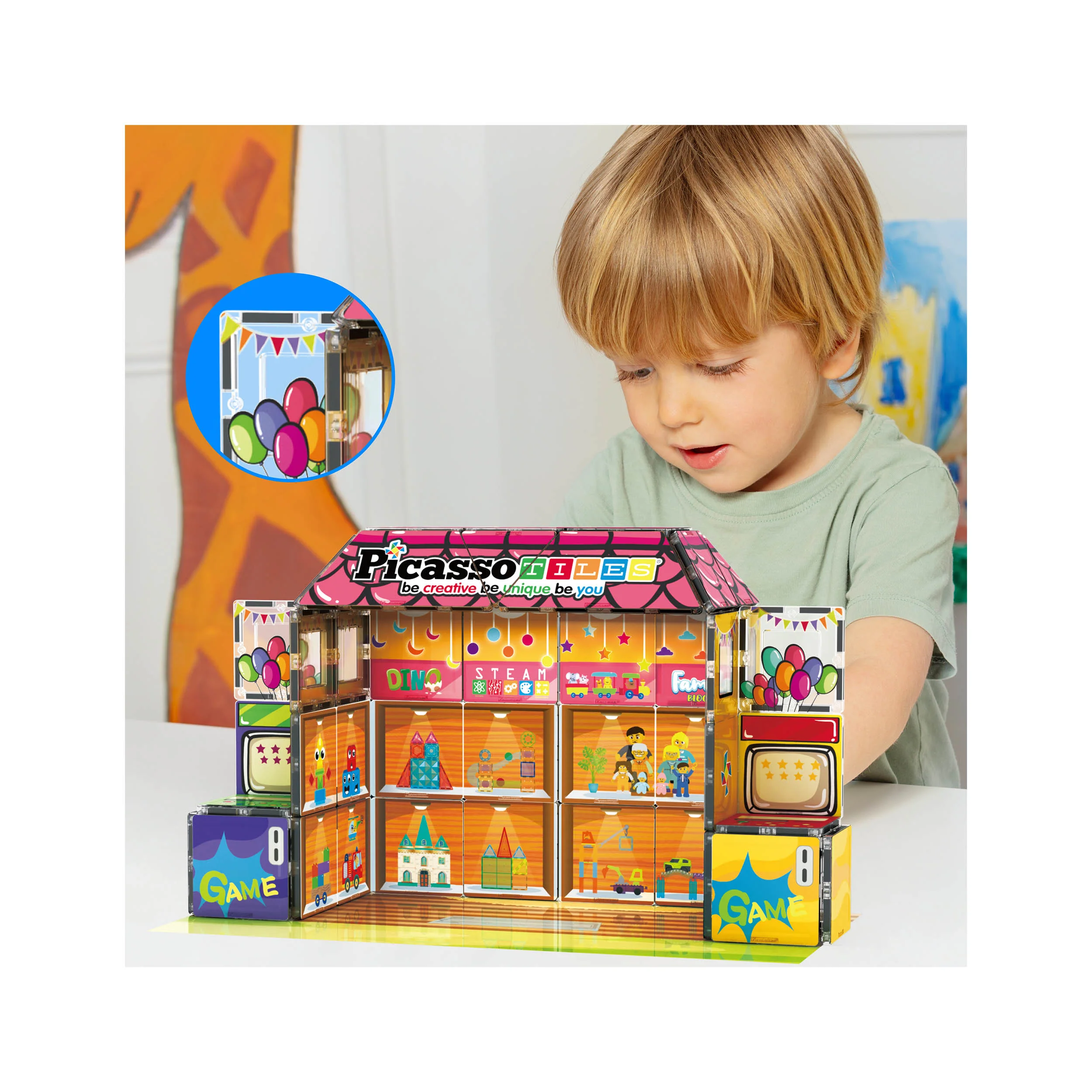 PicassoTiles Toy Store Magnetic Adventure Building Set - 60 Pieces - Image 2
