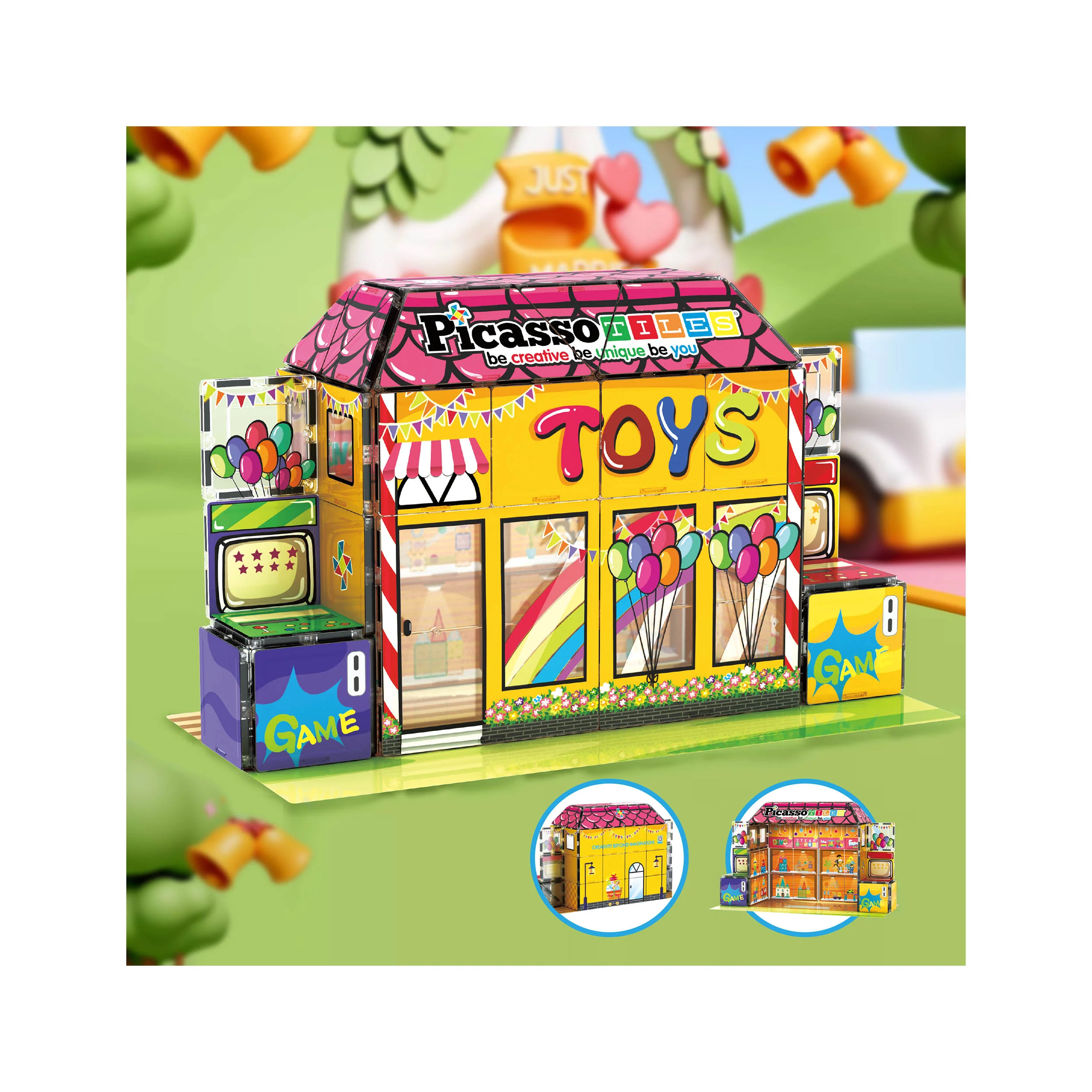PicassoTiles Toy Store Magnetic Adventure Building Set - 60 Pieces - Image 3