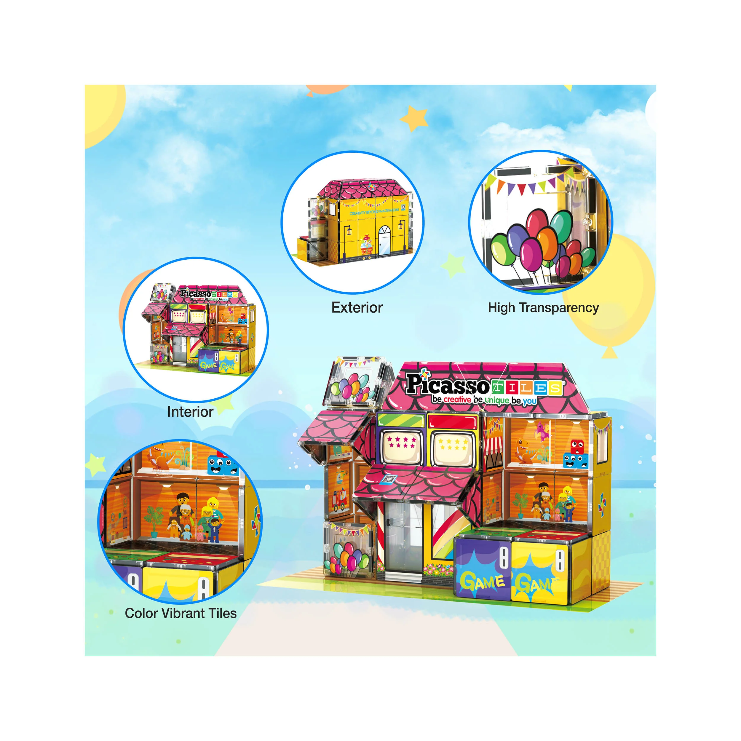 PicassoTiles Toy Store Magnetic Adventure Building Set - 60 Pieces - Image 4