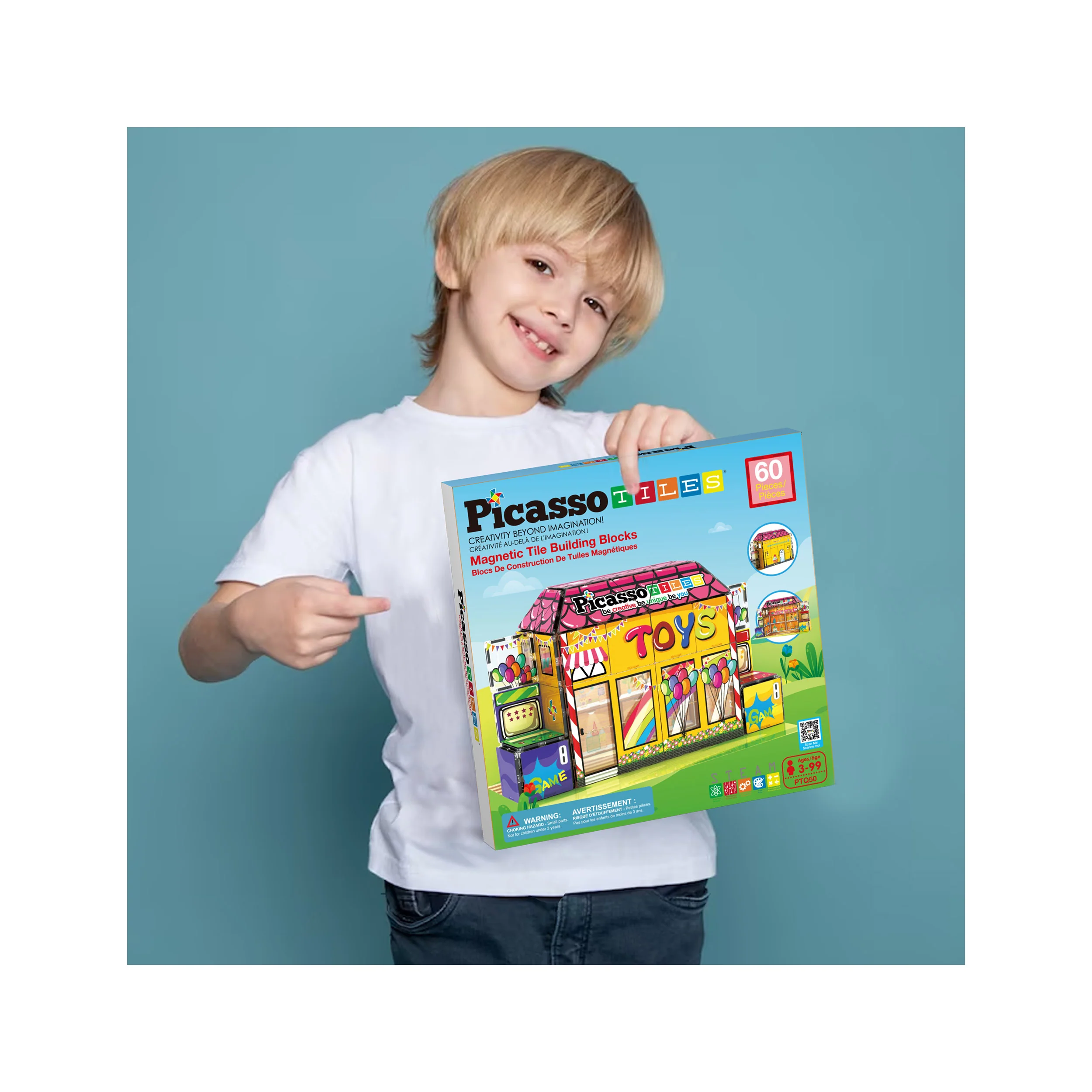 PicassoTiles Toy Store Magnetic Adventure Building Set - 60 Pieces - Image 7