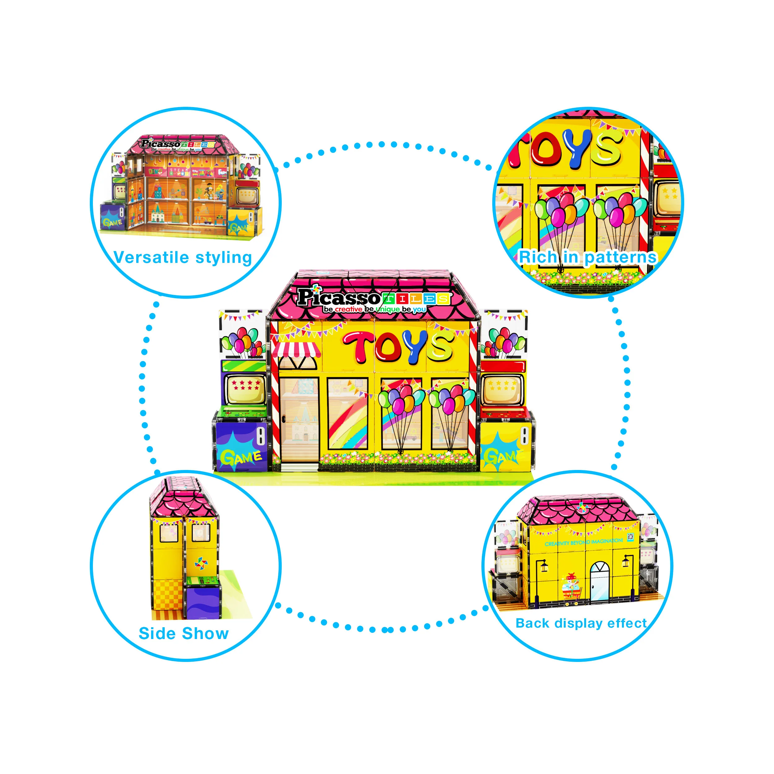 PicassoTiles Toy Store Magnetic Adventure Building Set - 60 Pieces - Image 8
