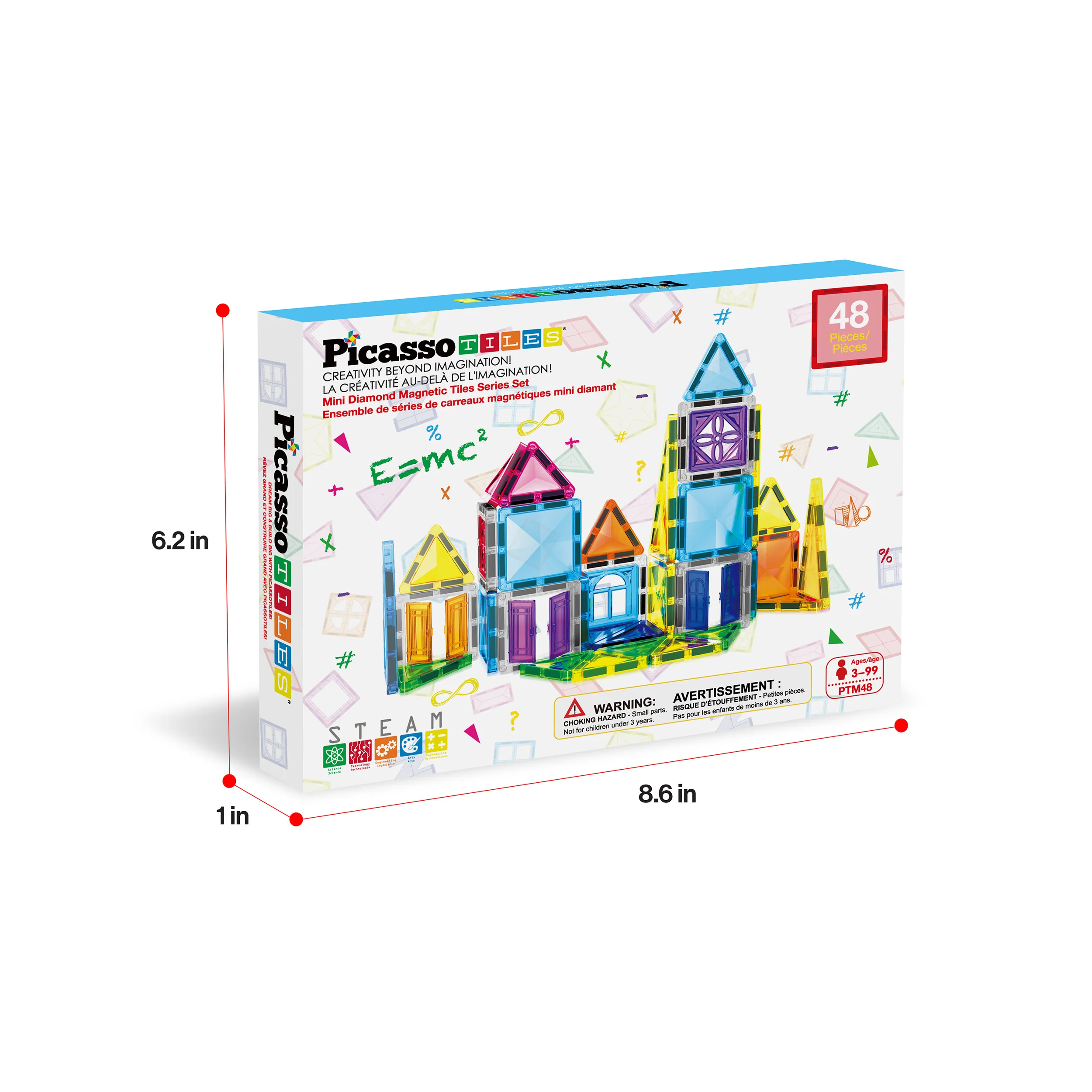 PicassoTiles Travel Size Magnetic Tiles Toy with Windows and Clip-On Doors - 48 Pieces - Image 9