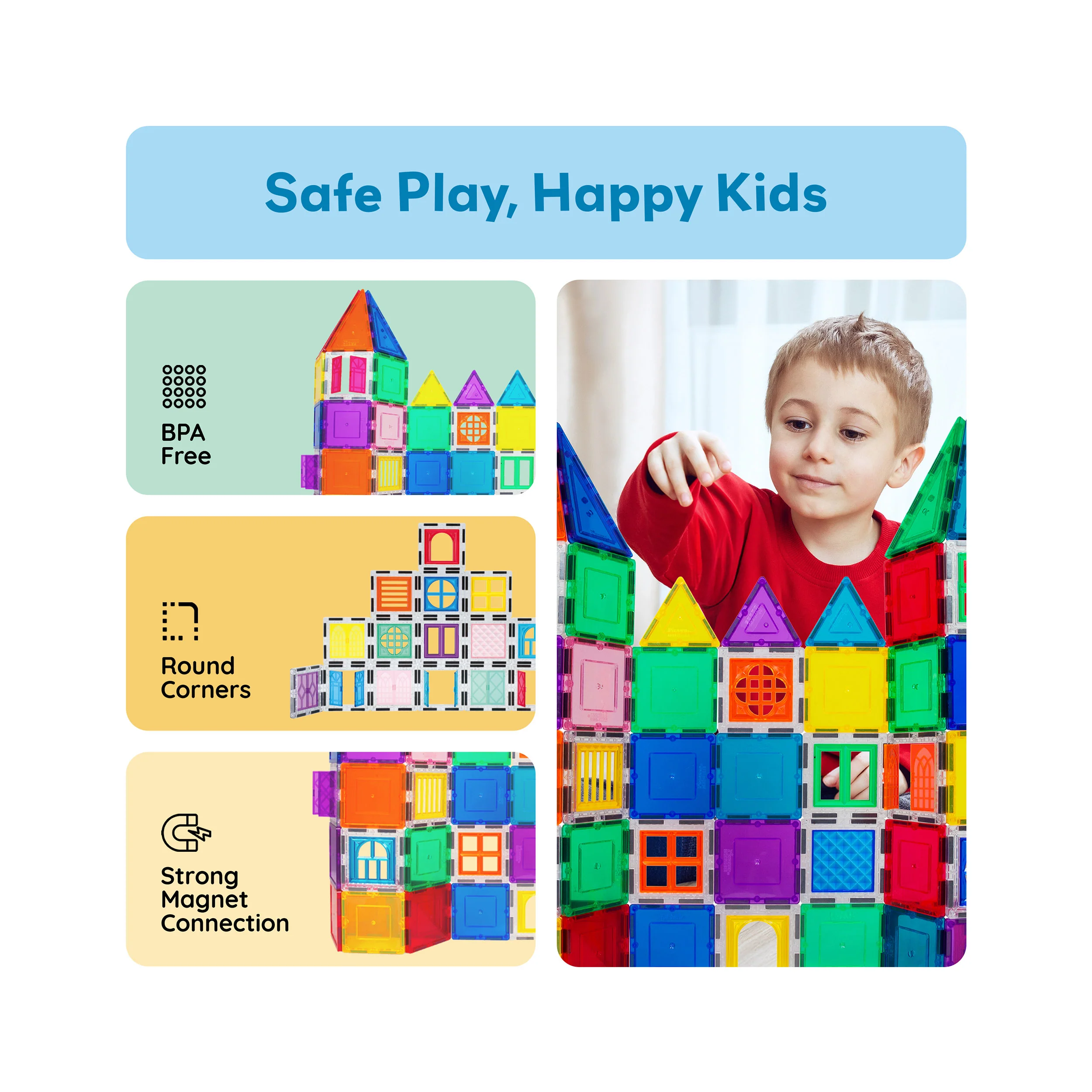 PicassoTiles 30-Piece Magnetic Tile Set (Windows & Doors) - Image 6