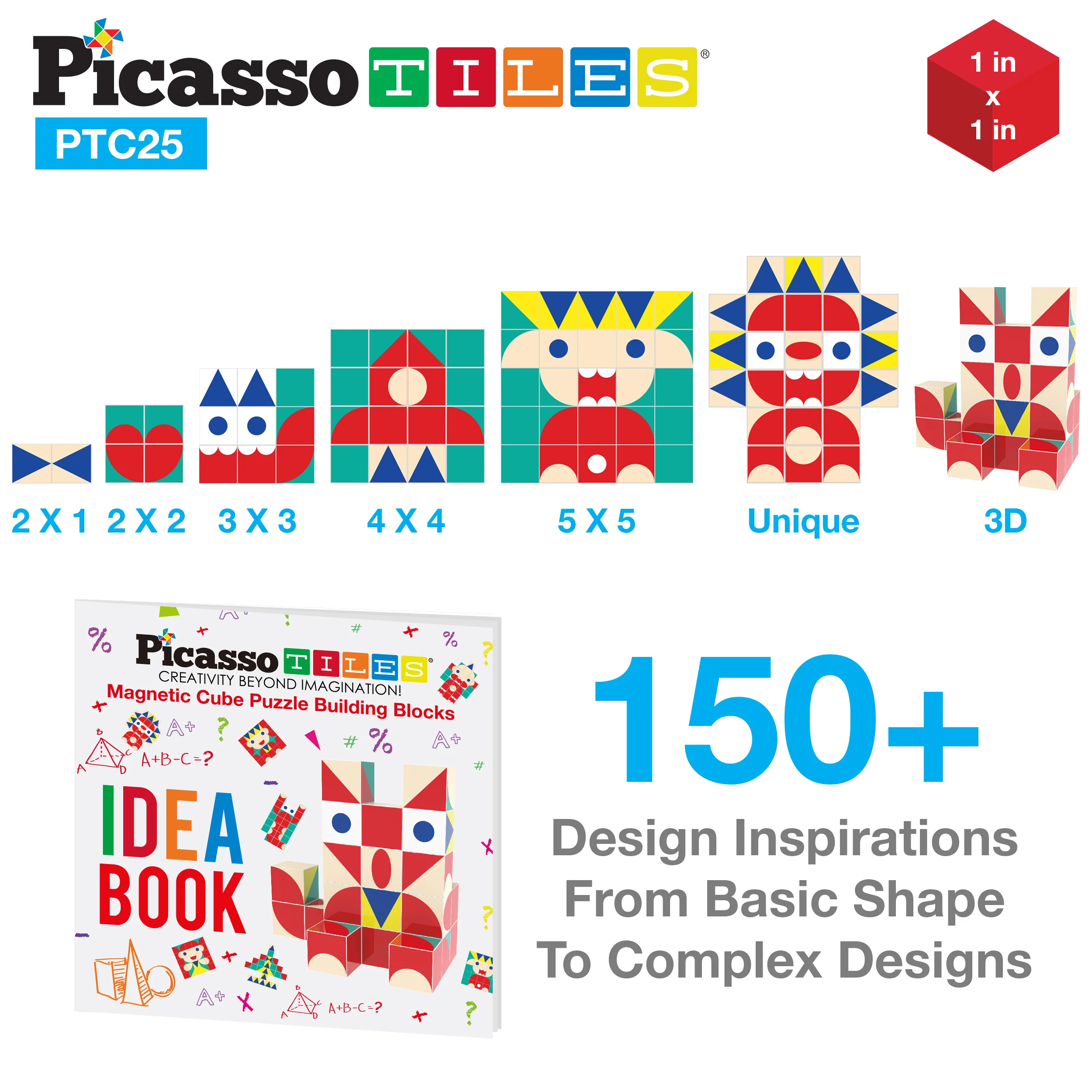PicassoTiles 25 Piece Infinite Magnetic Puzzle Mix & Match Toy Set - Image 4